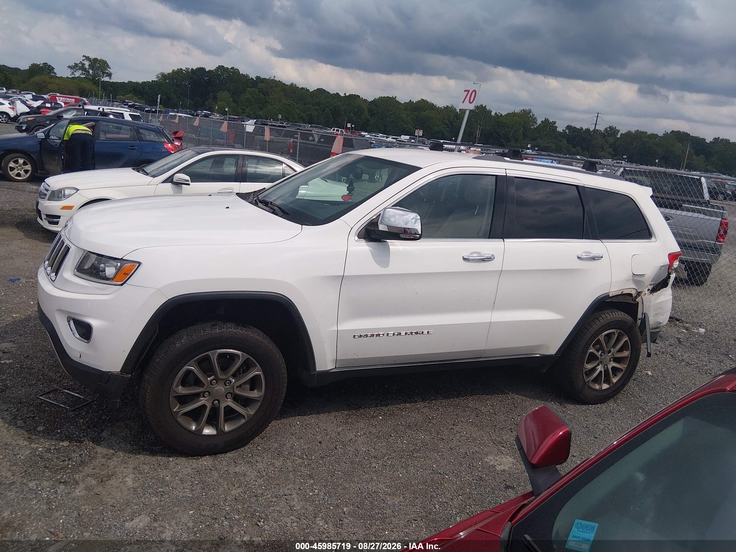 2014 Jeep Grand Cherokee Limited White vin: 1C4RJEBGXEC559976
