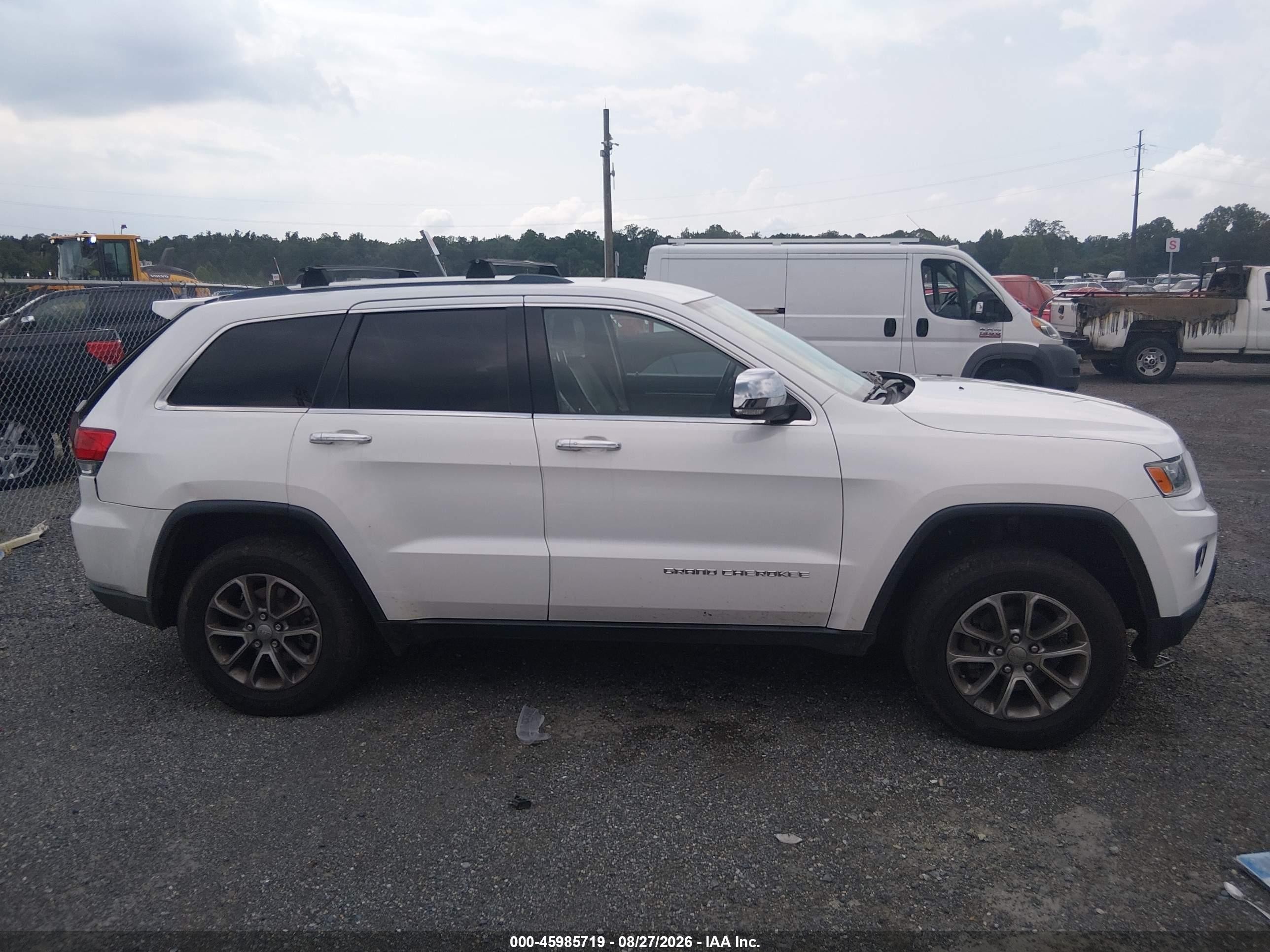 2014 Jeep Grand Cherokee Limited White vin: 1C4RJEBGXEC559976
