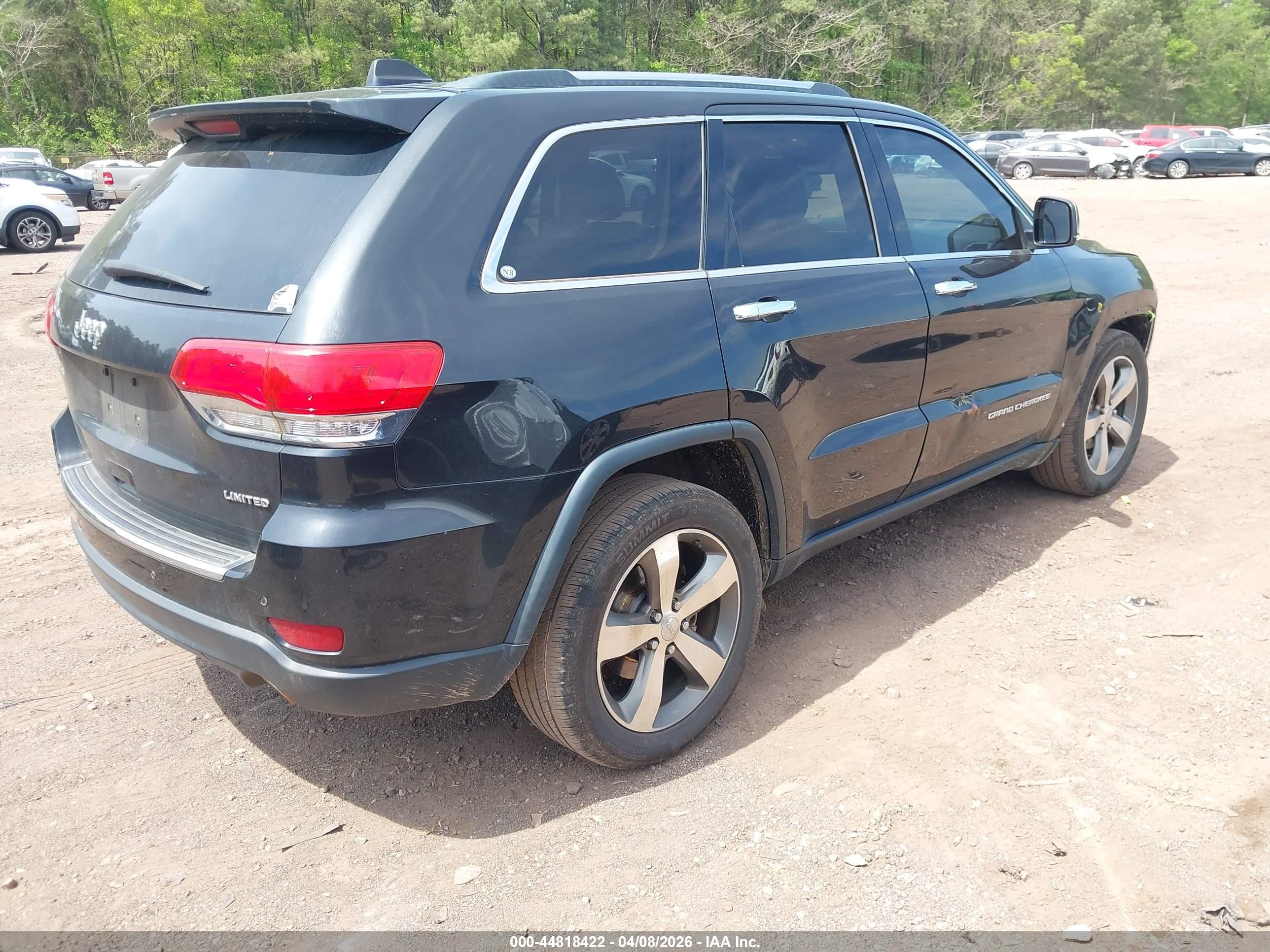 2015 Jeep Grand Cherokee Limited Black vin: 1C4RJEBGXFC614458