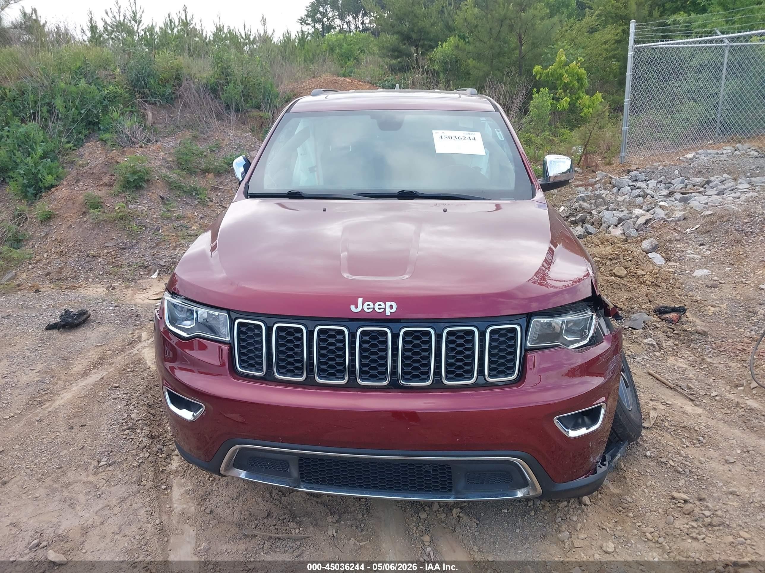 2020 Jeep Grand Cherokee Limited 4x2 Maroon vin: 1C4RJEBGXLC365431
