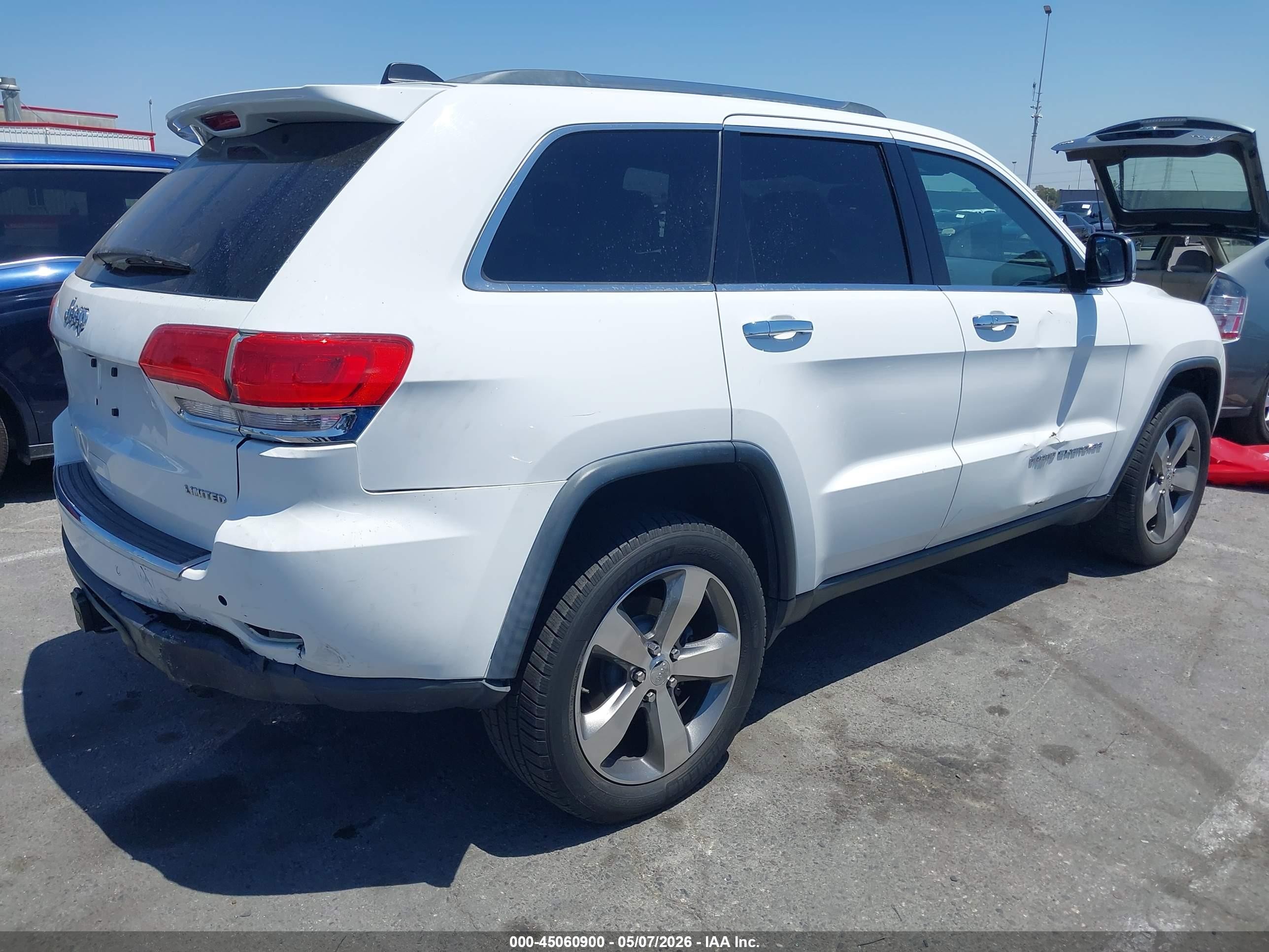 2014 Jeep Grand Cherokee Limited White vin: 1C4RJEBM0EC336464