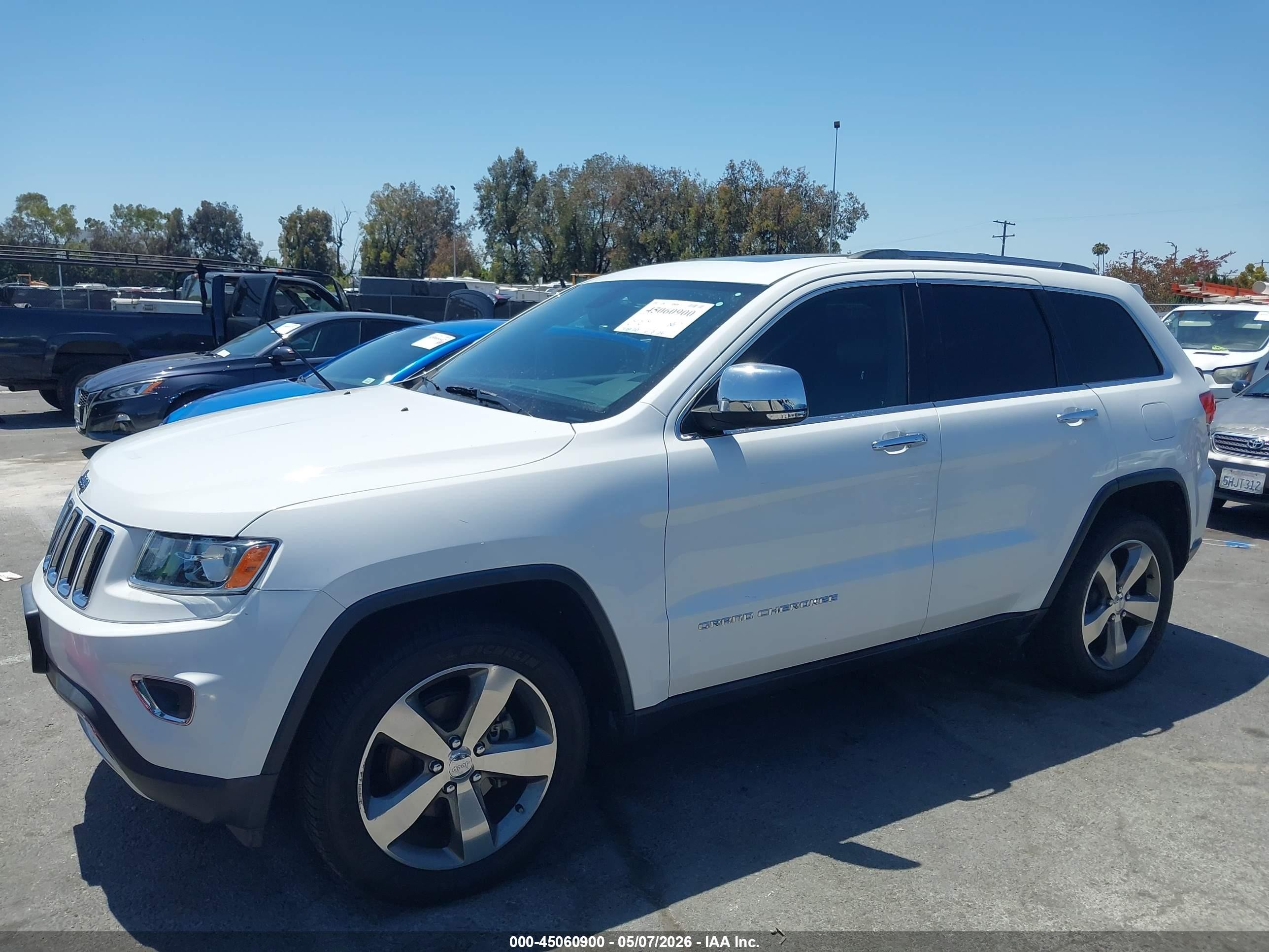 2014 Jeep Grand Cherokee Limited White vin: 1C4RJEBM0EC336464