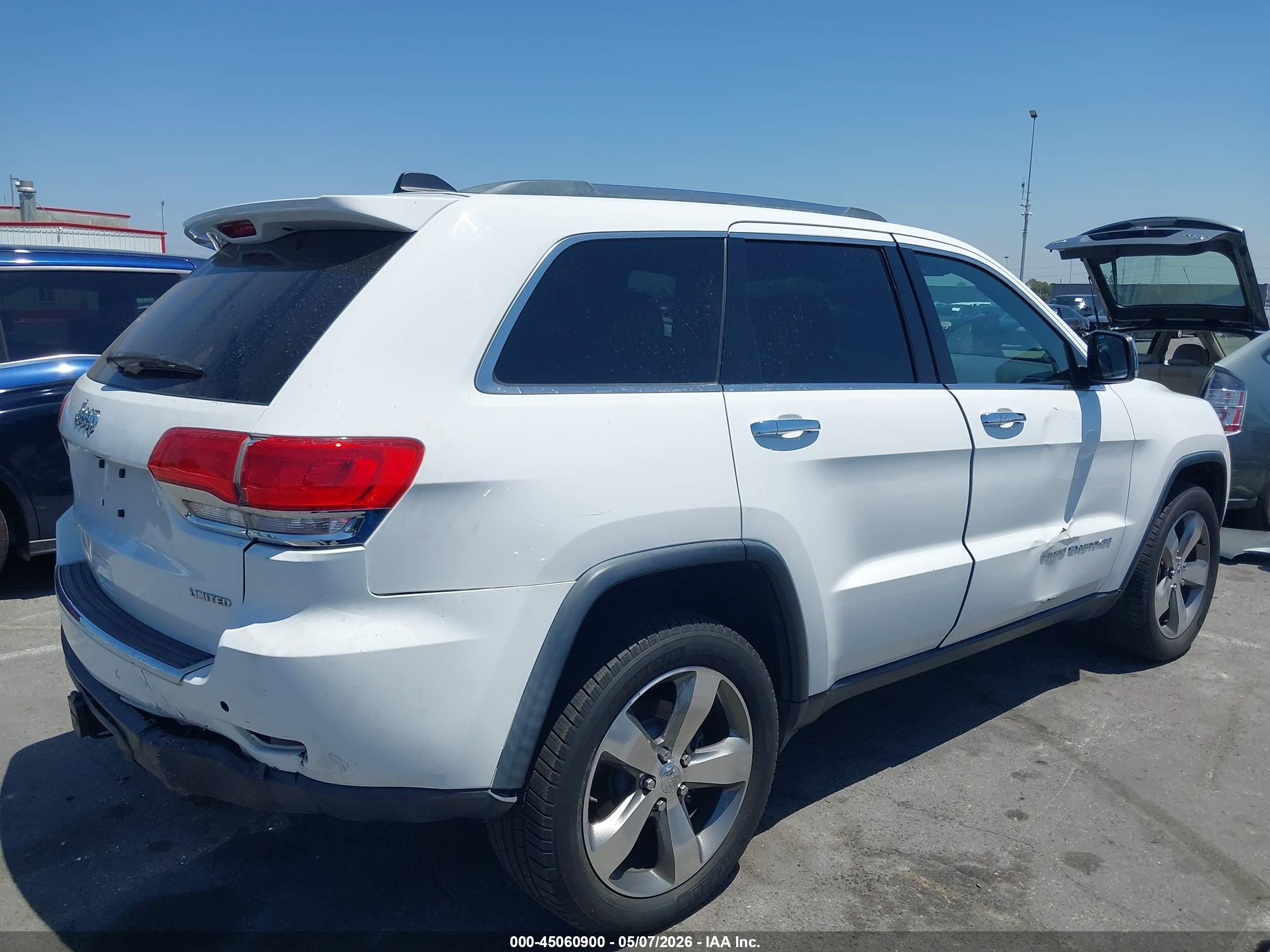 2014 Jeep Grand Cherokee Limited White vin: 1C4RJEBM0EC336464