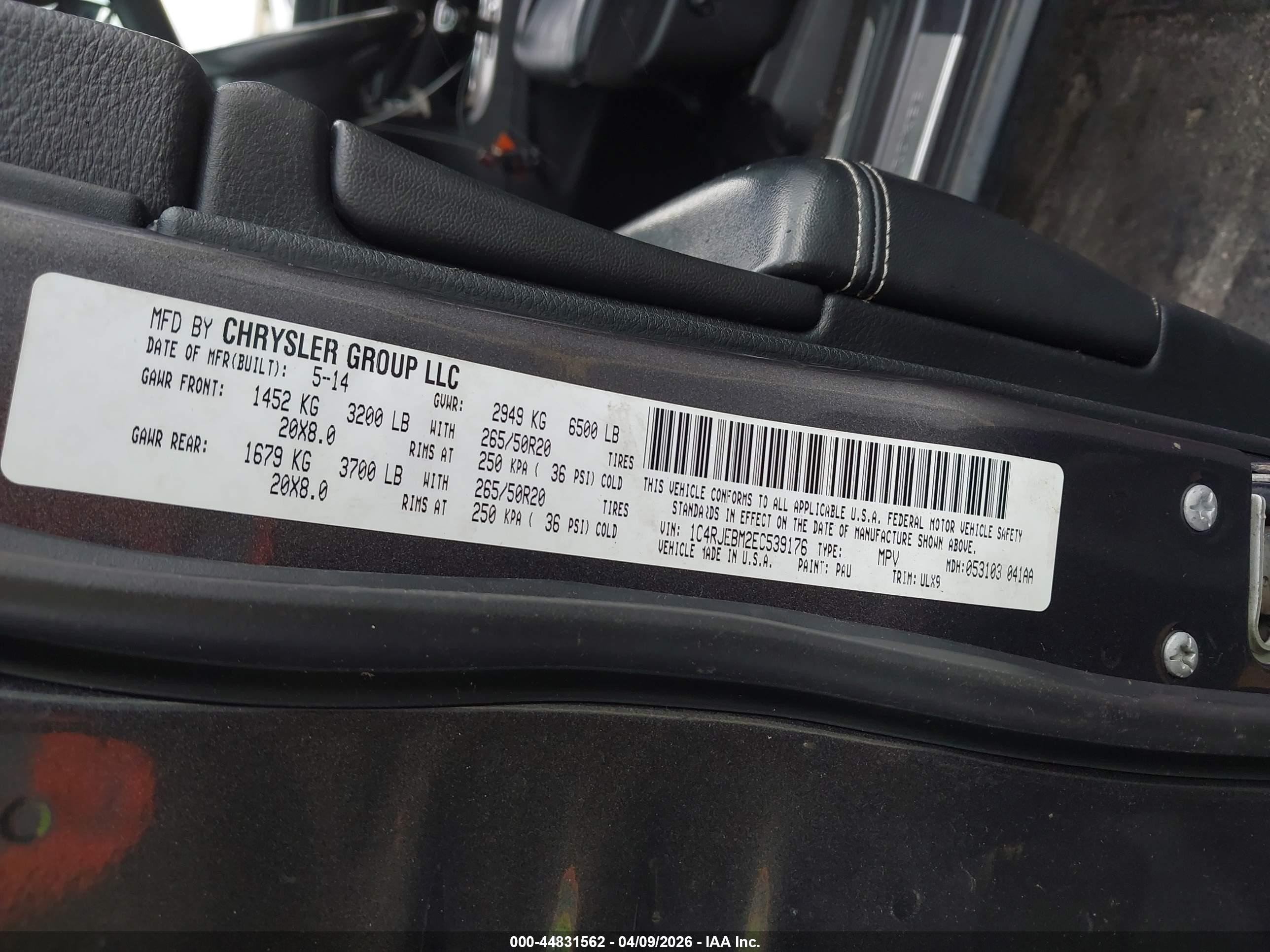 2014 Jeep Grand Cherokee Limited Gray vin: 1C4RJEBM2EC539176