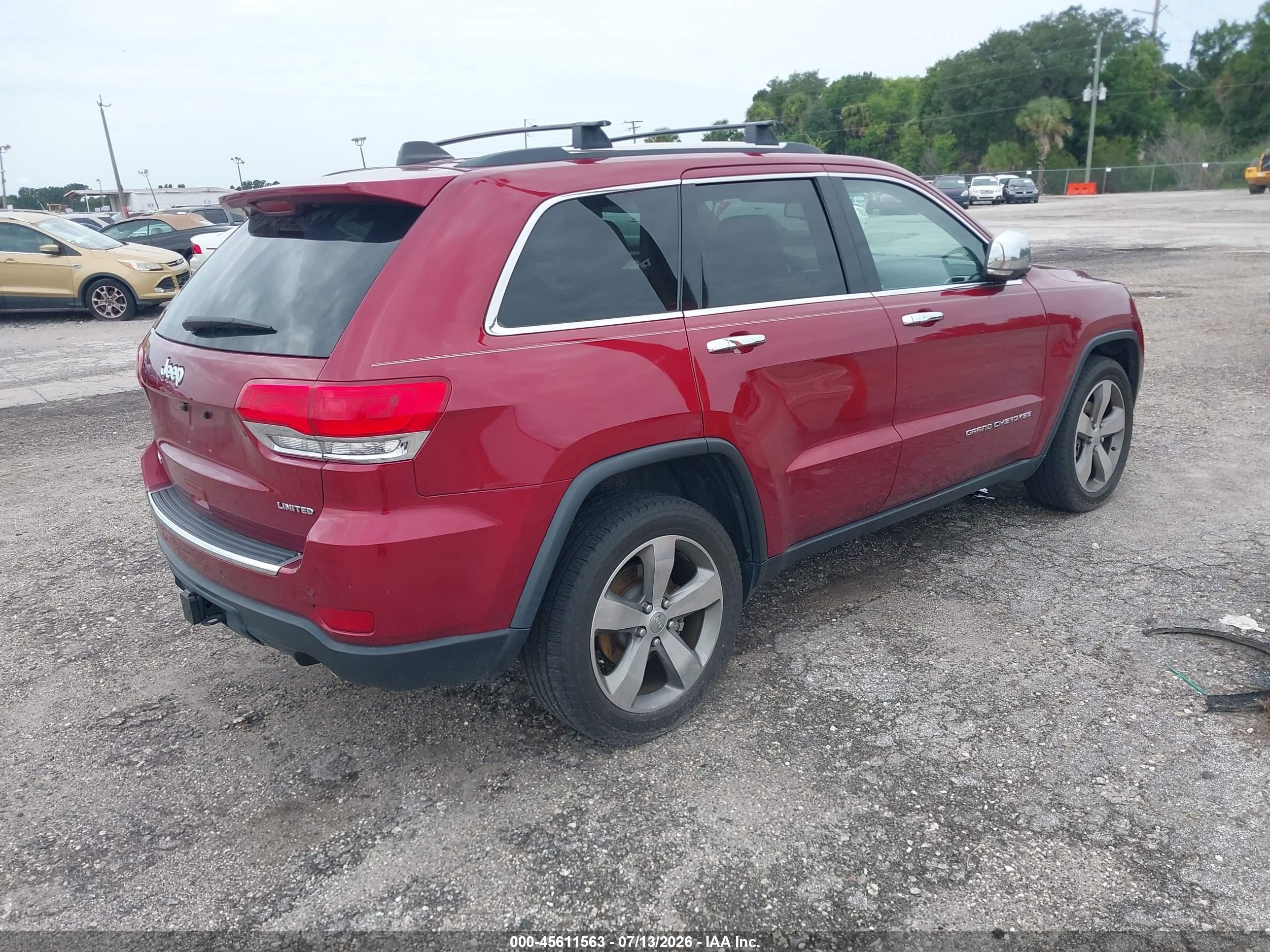 2014 Jeep Grand Cherokee Limited Burgundy vin: 1C4RJEBM7EC424329