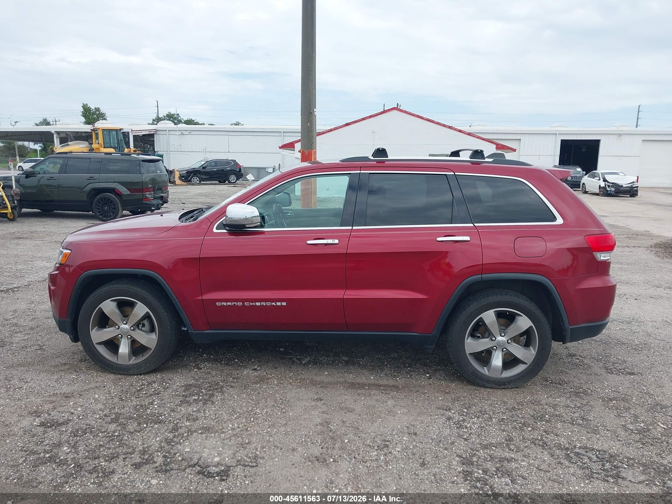 2014 Jeep Grand Cherokee Limited Burgundy vin: 1C4RJEBM7EC424329
