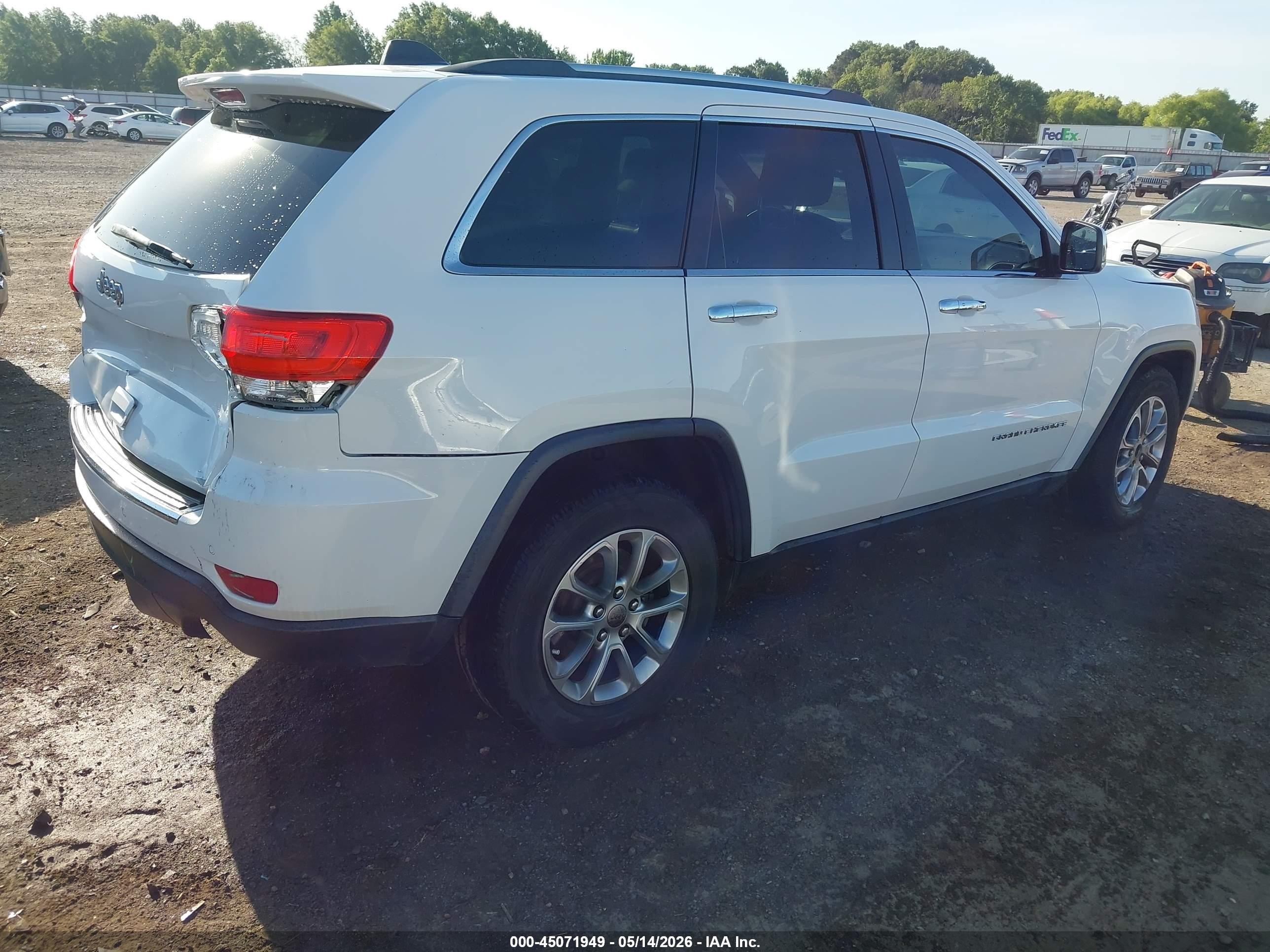 2014 Jeep Grand Cherokee Limited White vin: 1C4RJEBT6EC141573