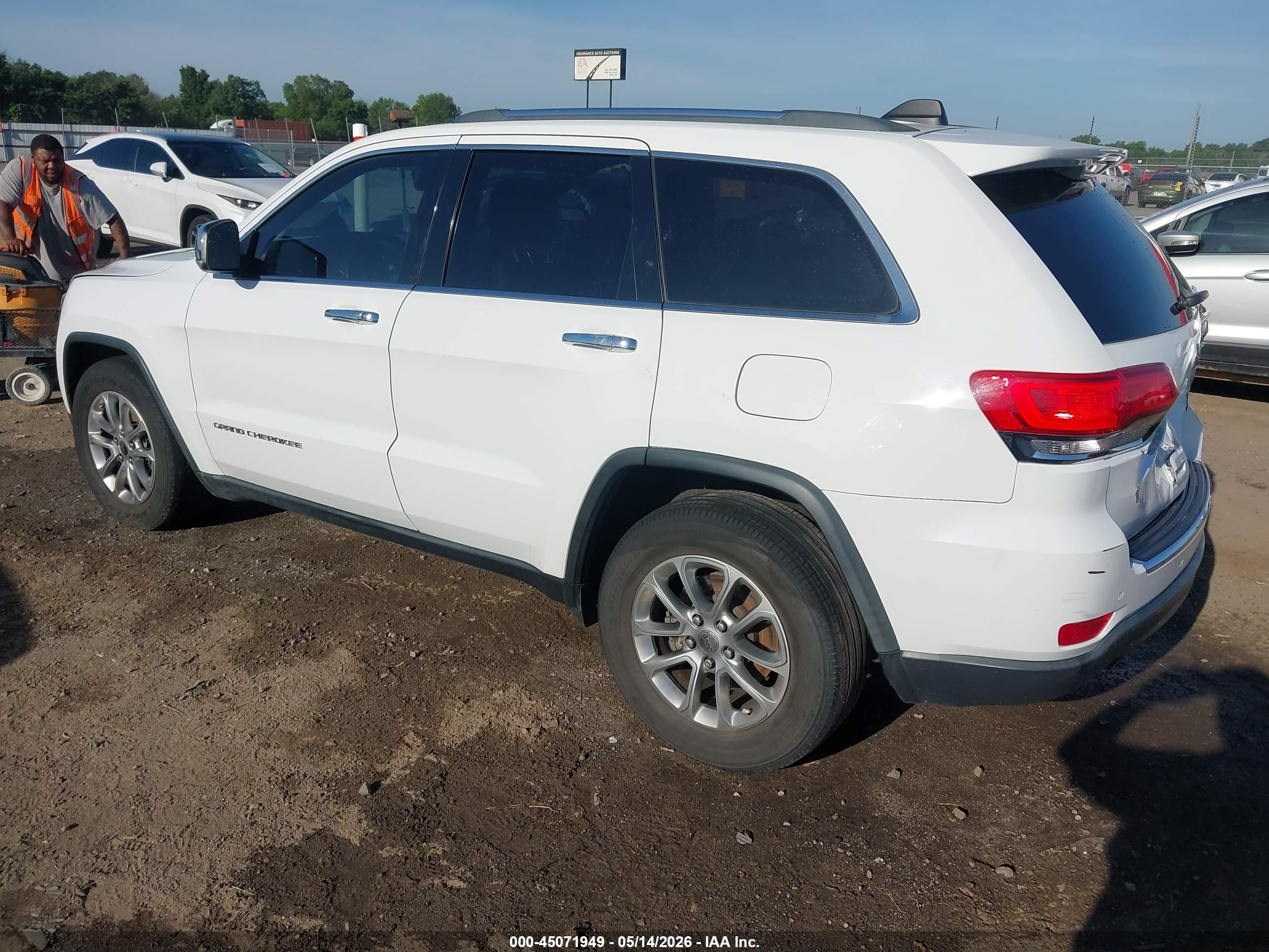 2014 Jeep Grand Cherokee Limited White vin: 1C4RJEBT6EC141573