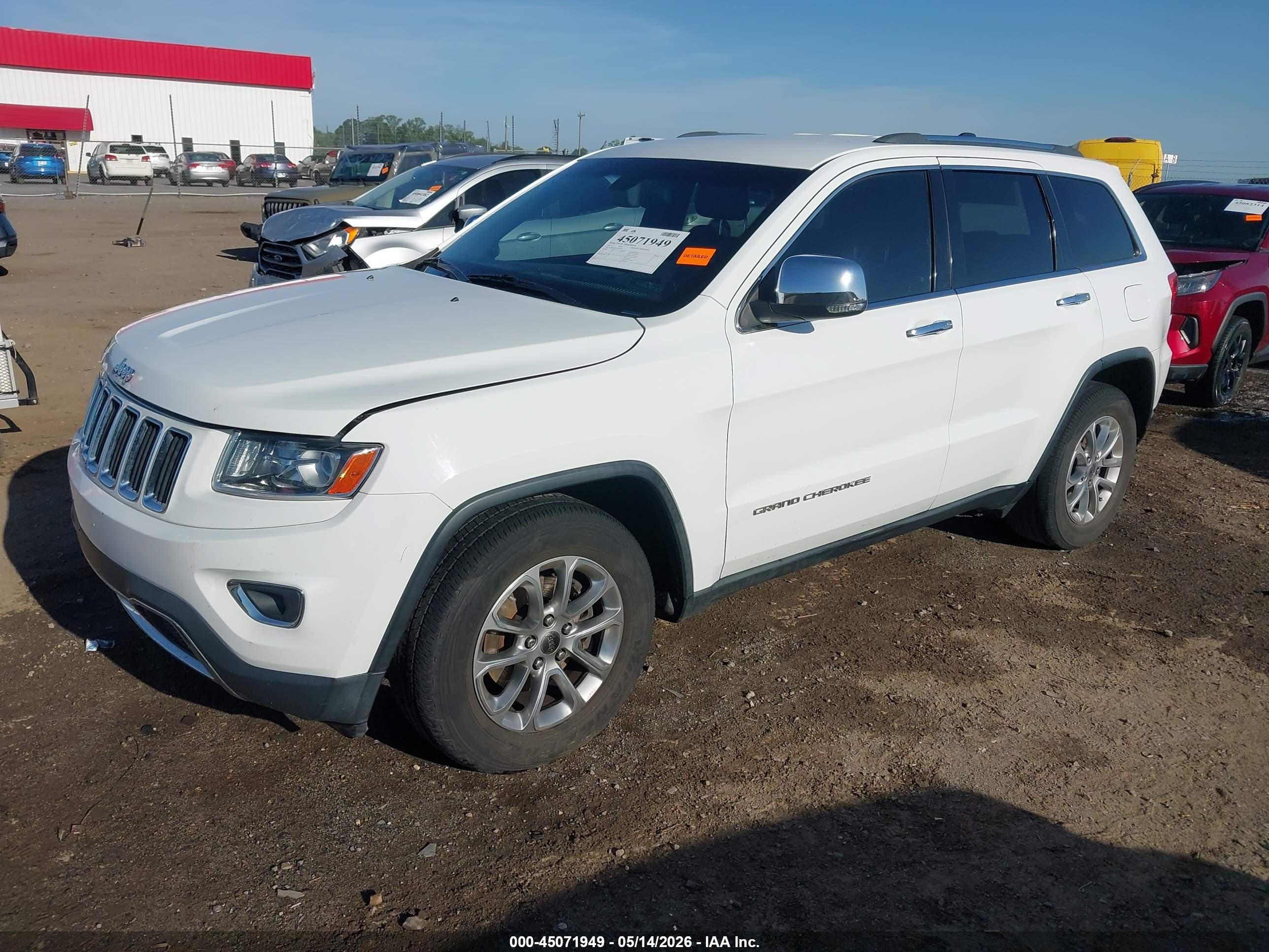 2014 Jeep Grand Cherokee Limited White vin: 1C4RJEBT6EC141573