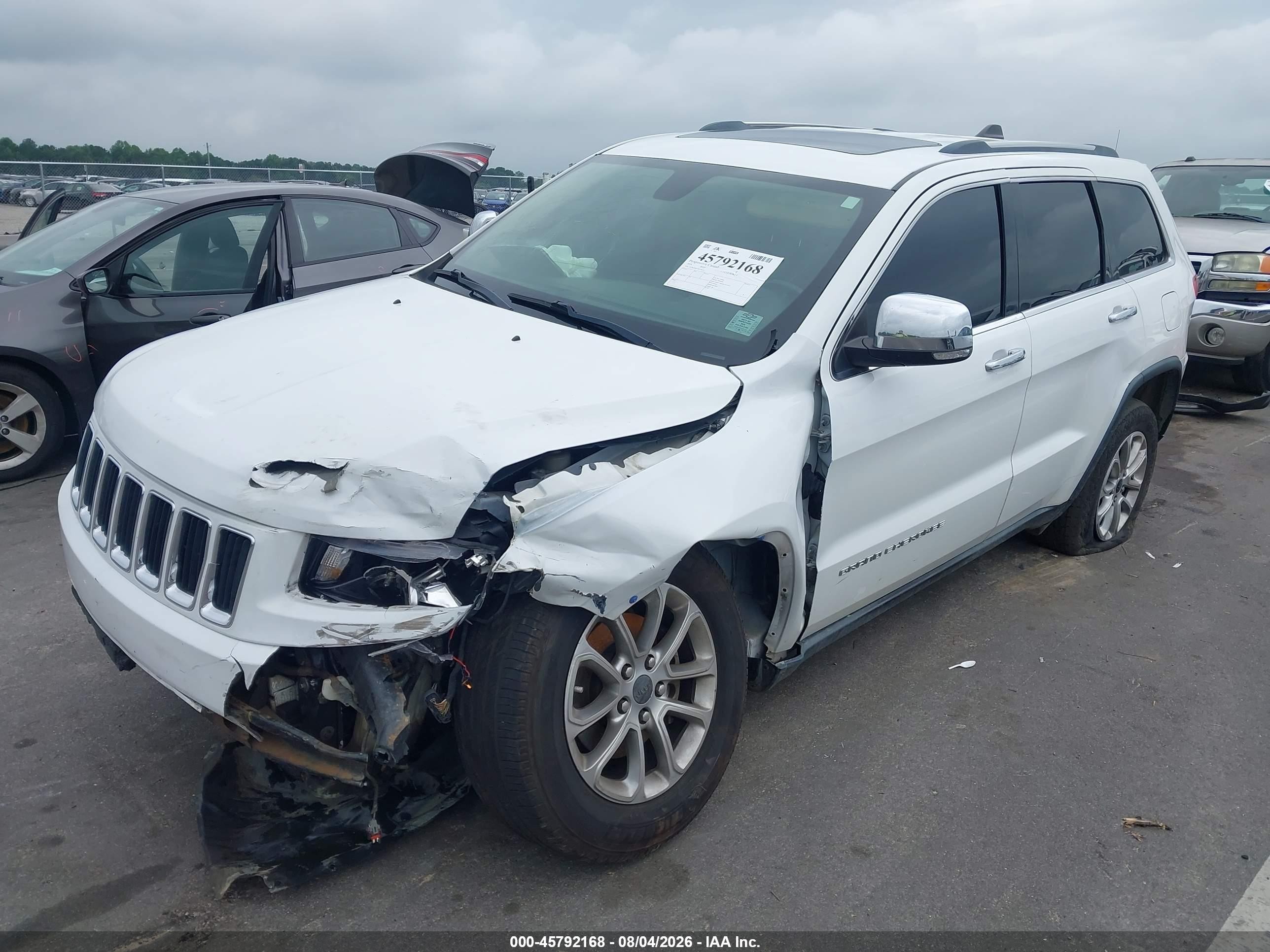 2014 Jeep Grand Cherokee Limited Белый vin: 1C4RJEBT7EC187557