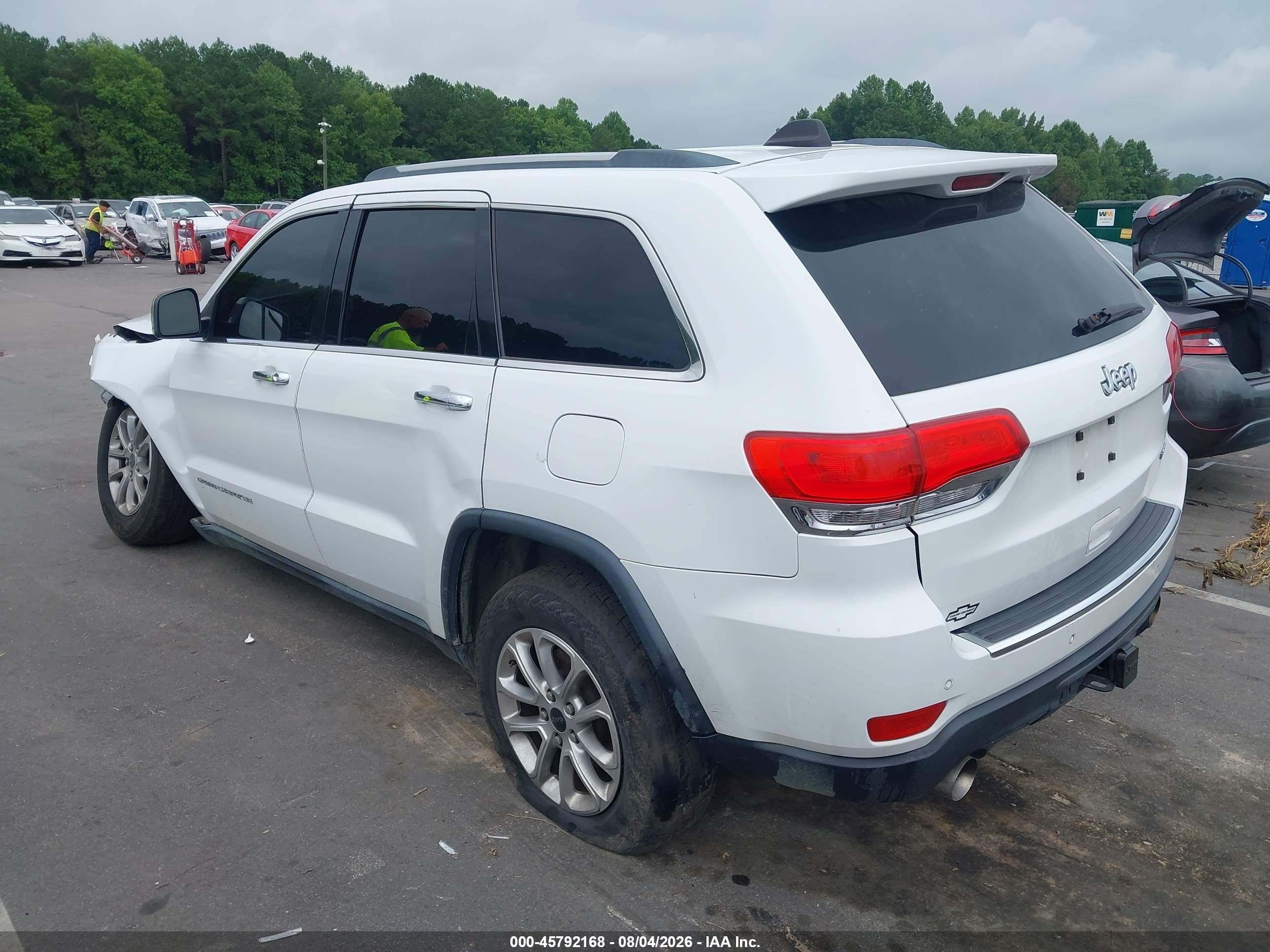 2014 Jeep Grand Cherokee Limited Белый vin: 1C4RJEBT7EC187557