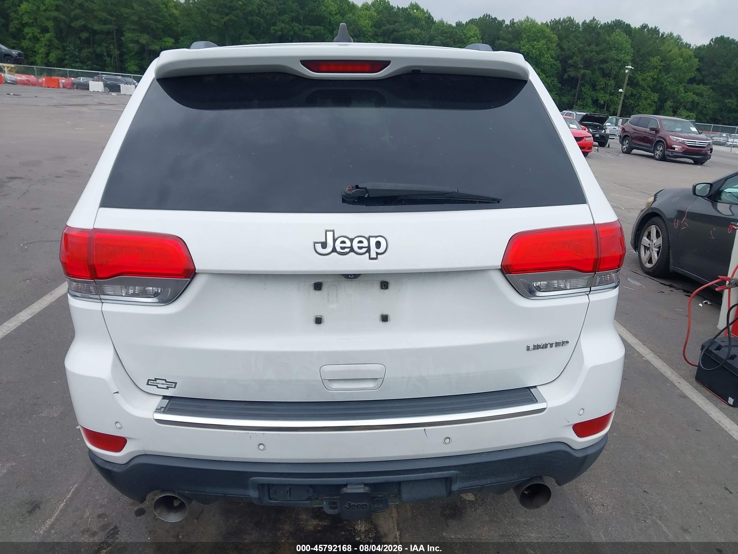 2014 Jeep Grand Cherokee Limited Белый vin: 1C4RJEBT7EC187557