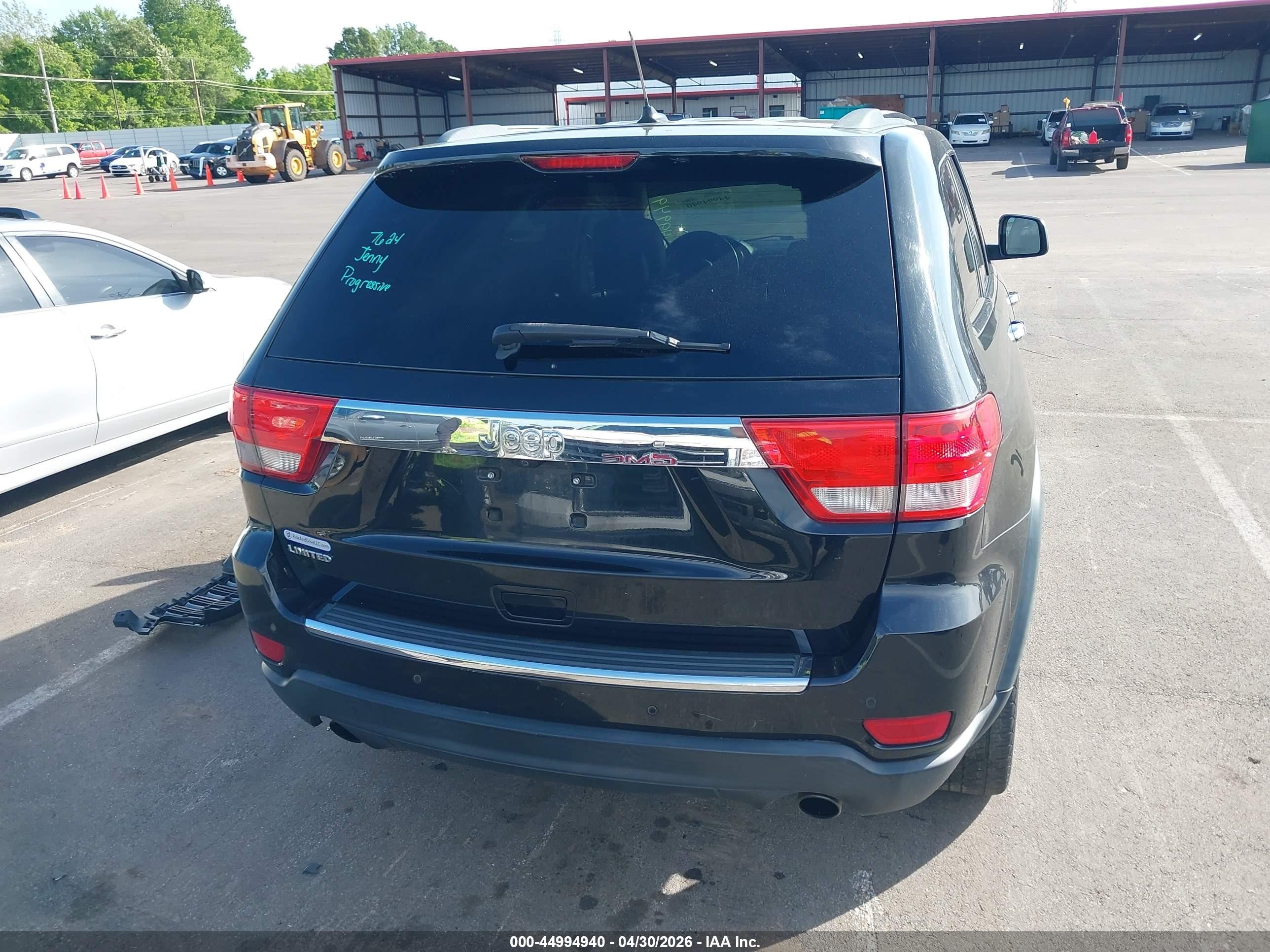 2012 Jeep Grand Cherokee Limited Black vin: 1C4RJEBT9CC334474