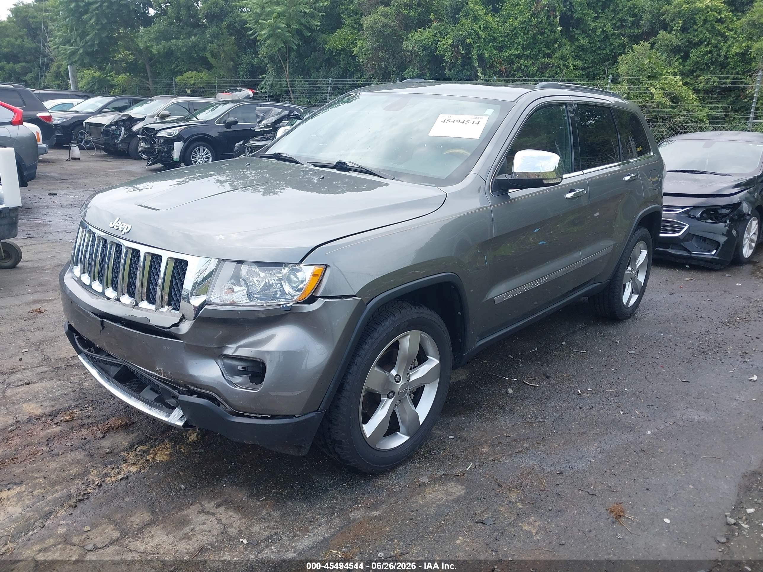 2012 Jeep Grand Cherokee Overland Gray vin: 1C4RJECG0CC265501