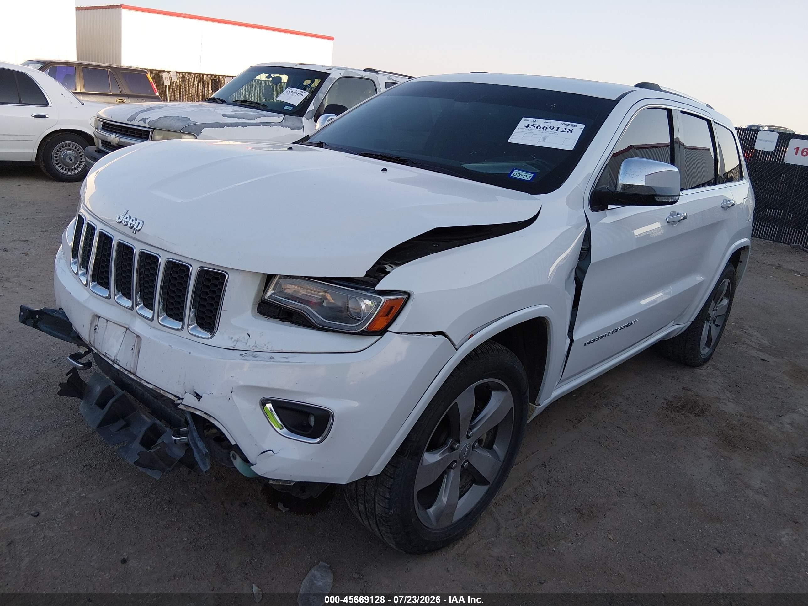 2014 Jeep Grand Cherokee Overland White vin: 1C4RJECG0EC364290
