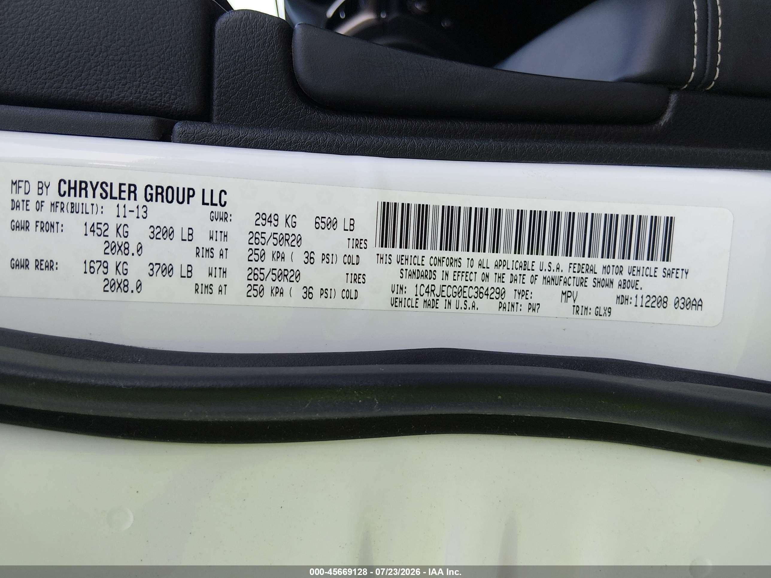 2014 Jeep Grand Cherokee Overland White vin: 1C4RJECG0EC364290