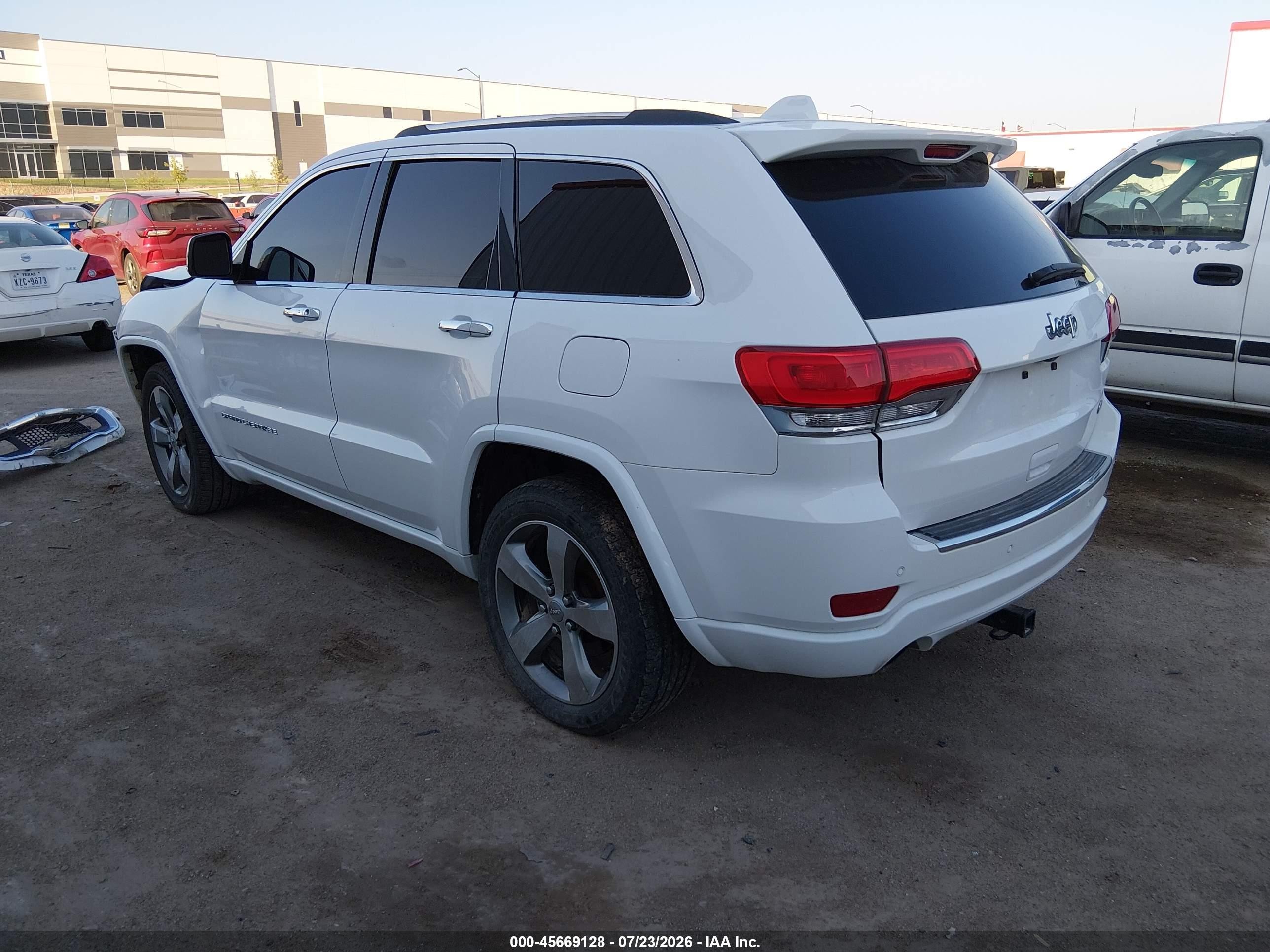2014 Jeep Grand Cherokee Overland White vin: 1C4RJECG0EC364290