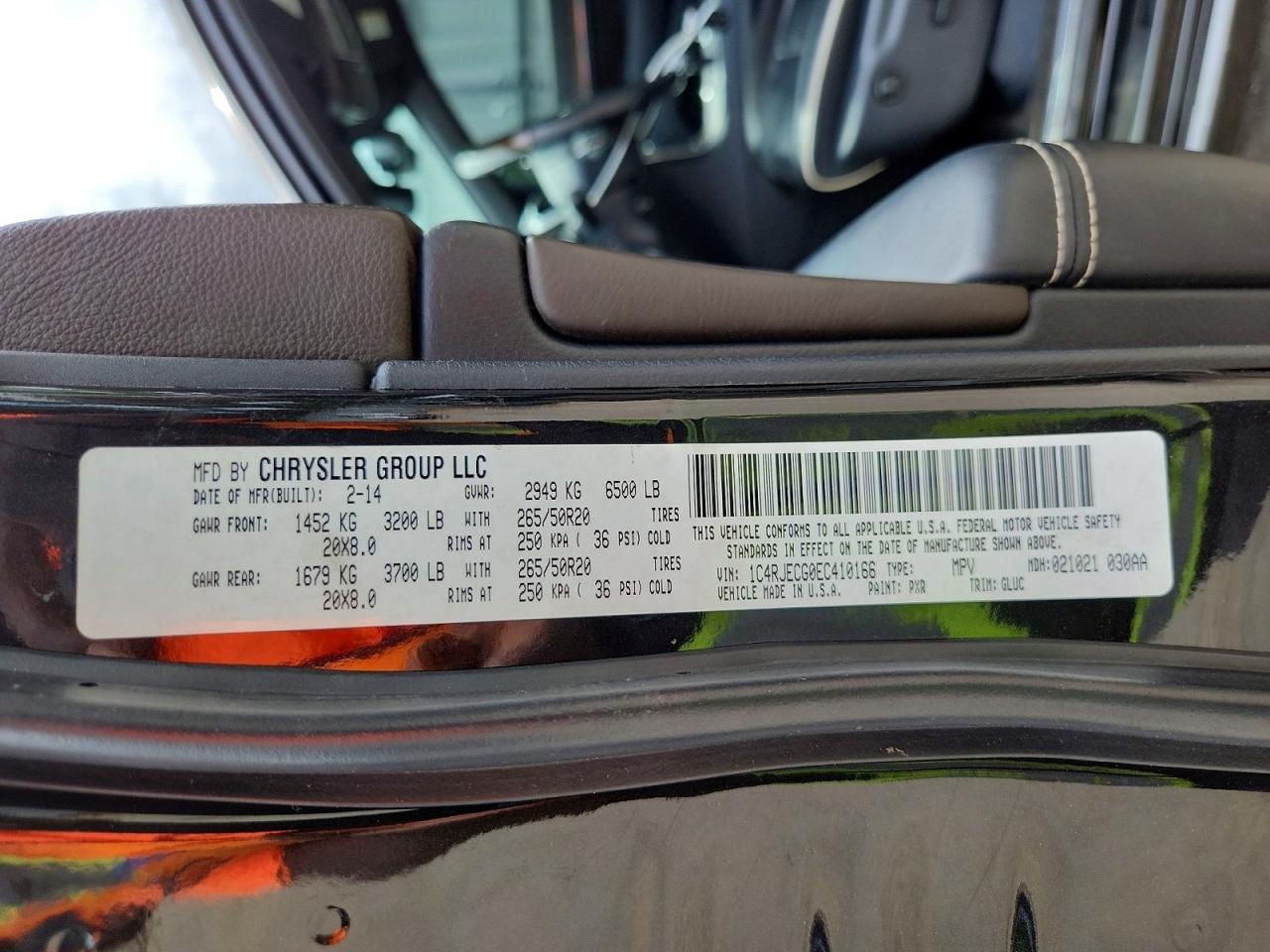 2014 Jeep Grand Cherokee Overland Black vin: 1C4RJECG0EC410166
