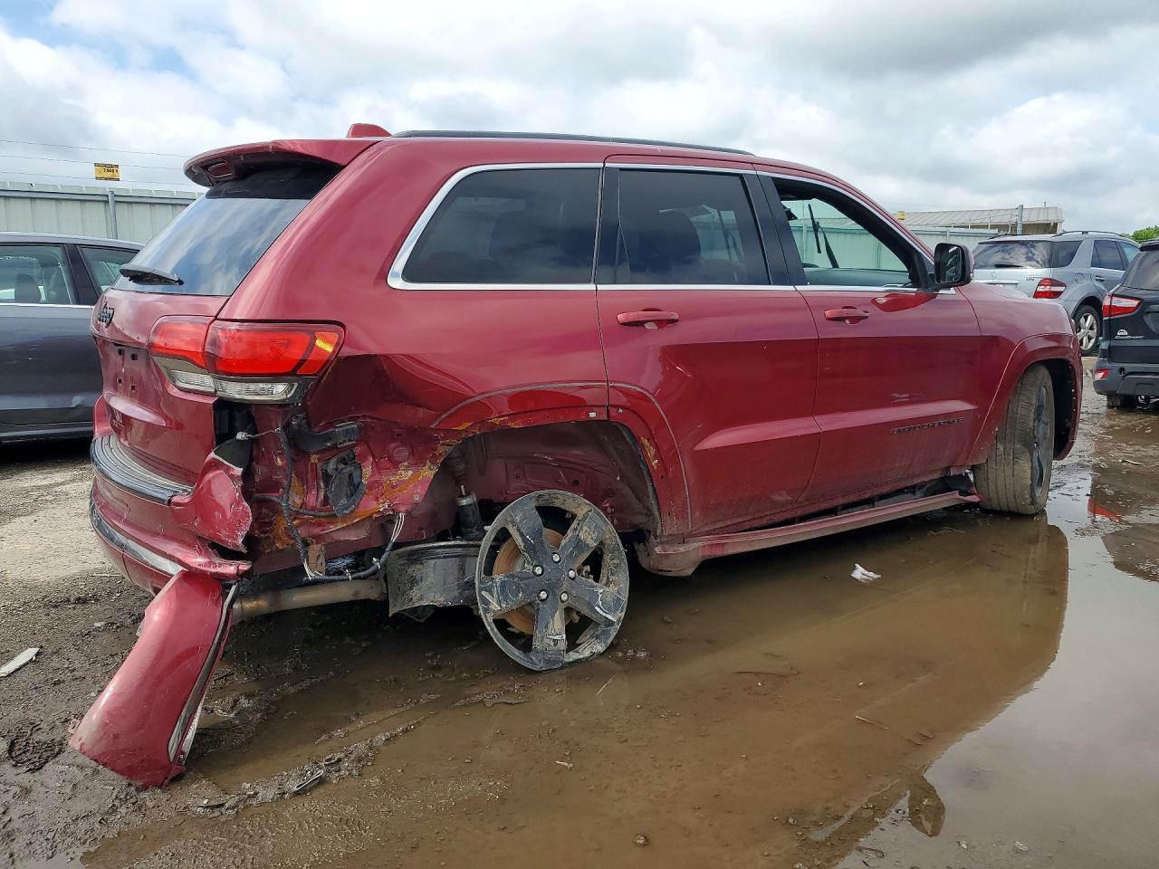 2015 Jeep Grand Cherokee Overland Red vin: 1C4RJECG0FC220630