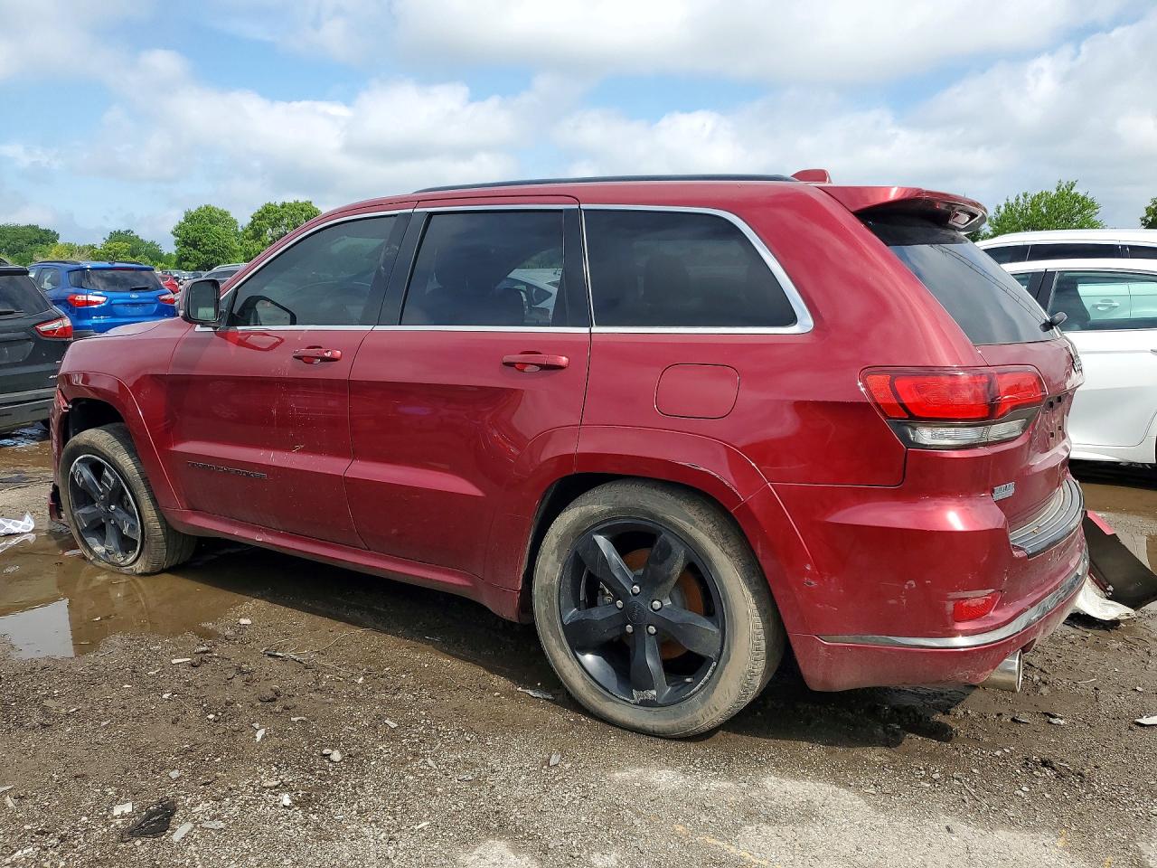 2015 Jeep Grand Cherokee Overland Red vin: 1C4RJECG0FC220630