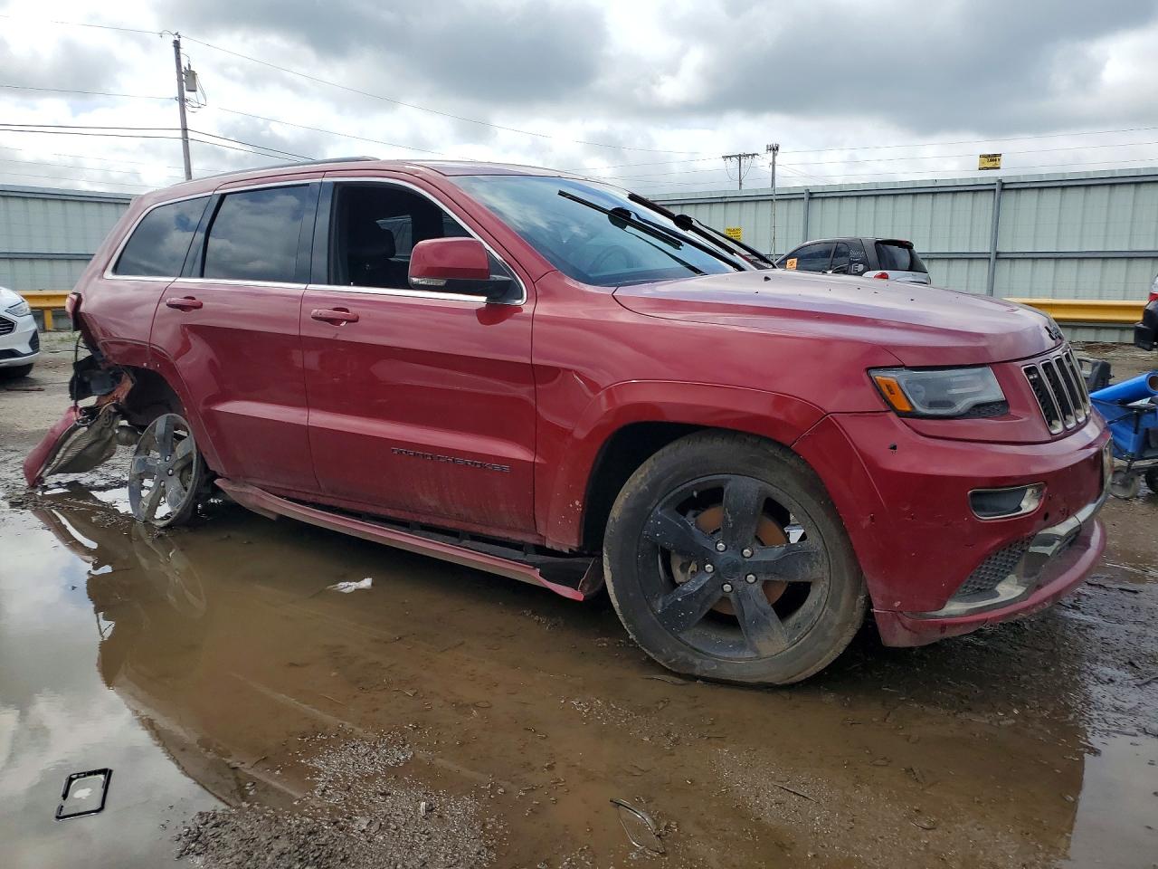 2015 Jeep Grand Cherokee Overland Red vin: 1C4RJECG0FC220630