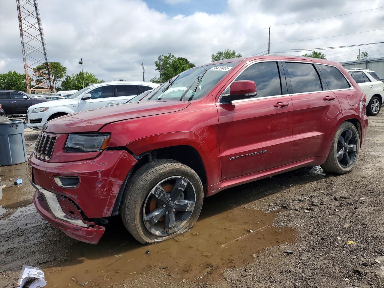2015 Jeep Grand Cherokee Overland Red vin: 1C4RJECG0FC220630
