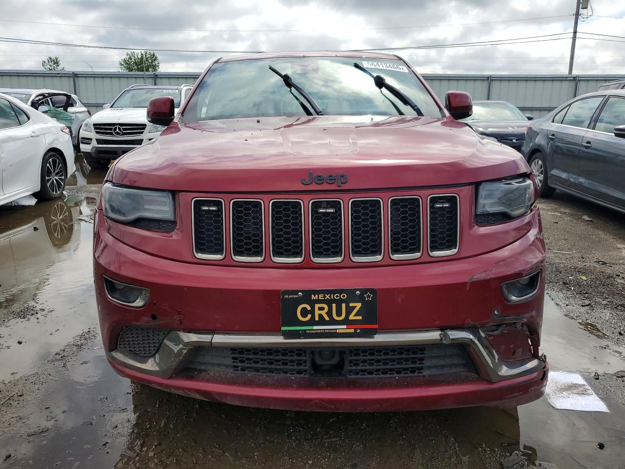 2015 Jeep Grand Cherokee Overland Red vin: 1C4RJECG0FC220630