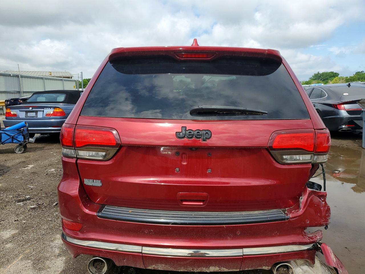 2015 Jeep Grand Cherokee Overland Red vin: 1C4RJECG0FC220630
