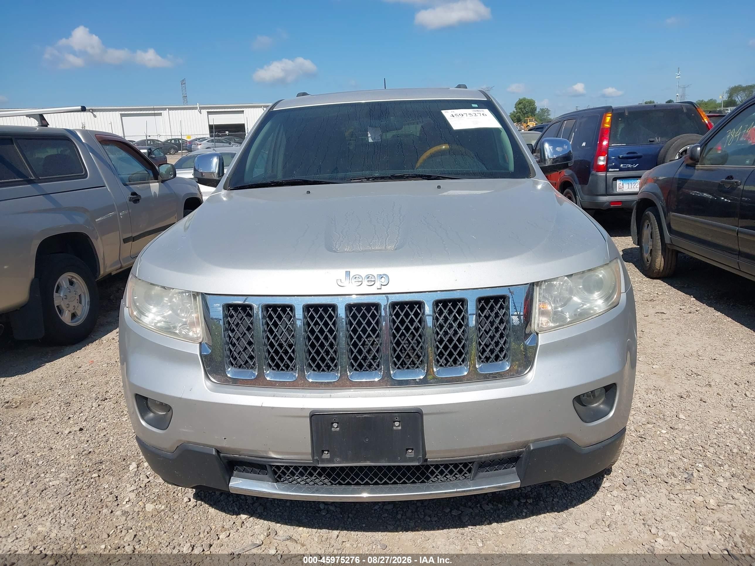 2013 Jeep Grand Cherokee Overland Silver vin: 1C4RJECG1DC621438