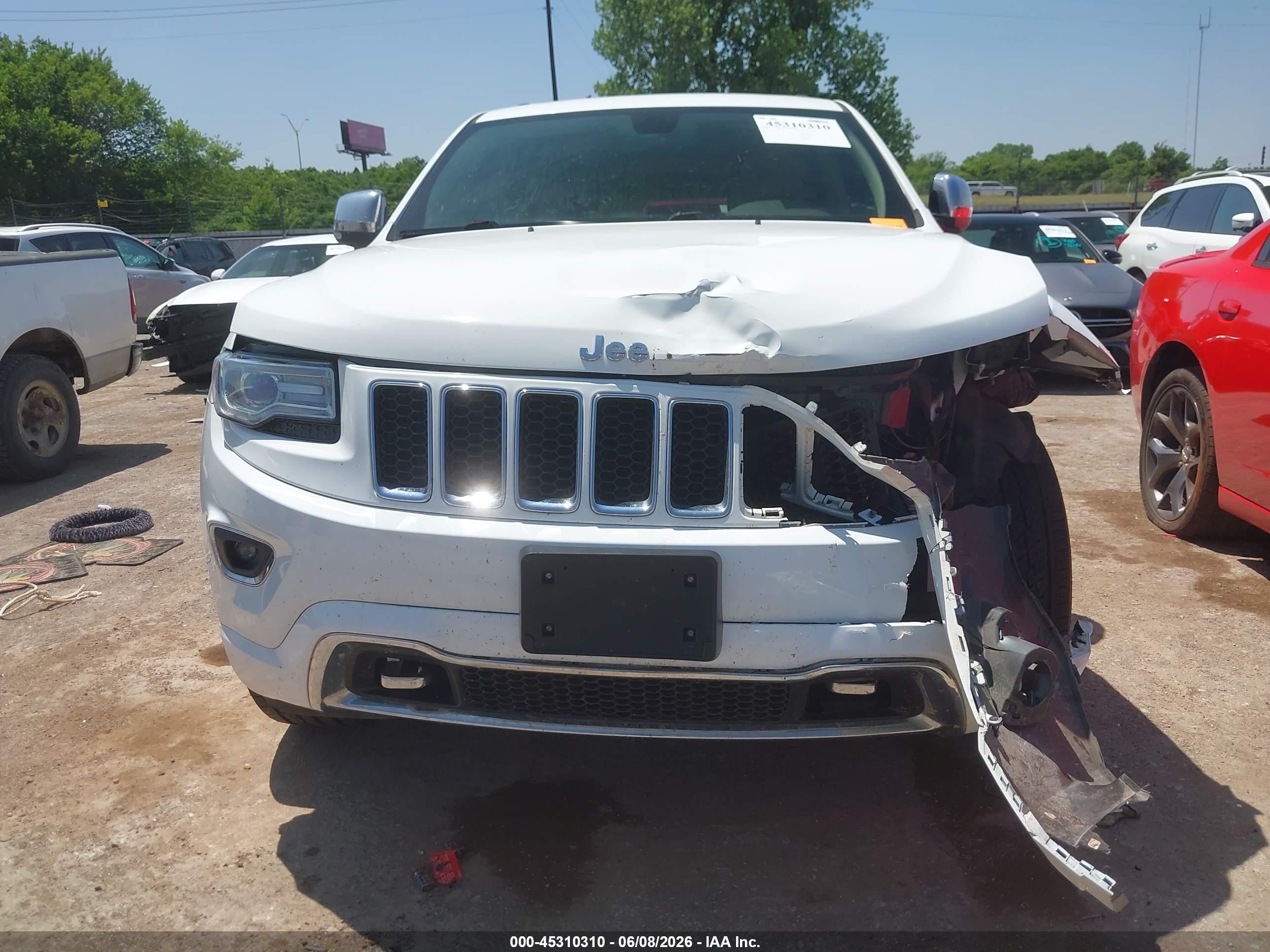 2015 Jeep Grand Cherokee Overland Белый vin: 1C4RJECG1FC167145