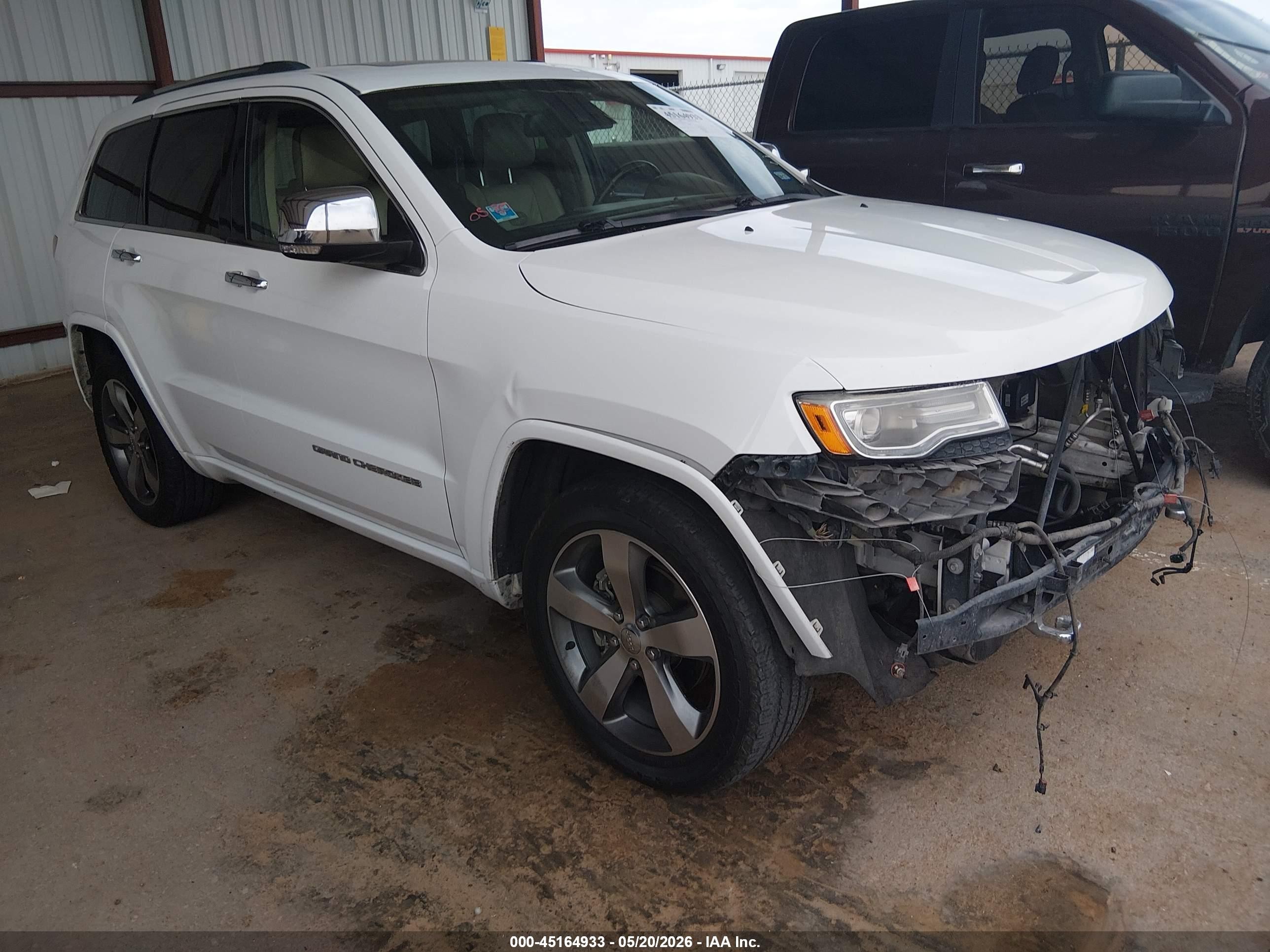 2015 Jeep Grand Cherokee Overland White vin: 1C4RJECG1FC755272