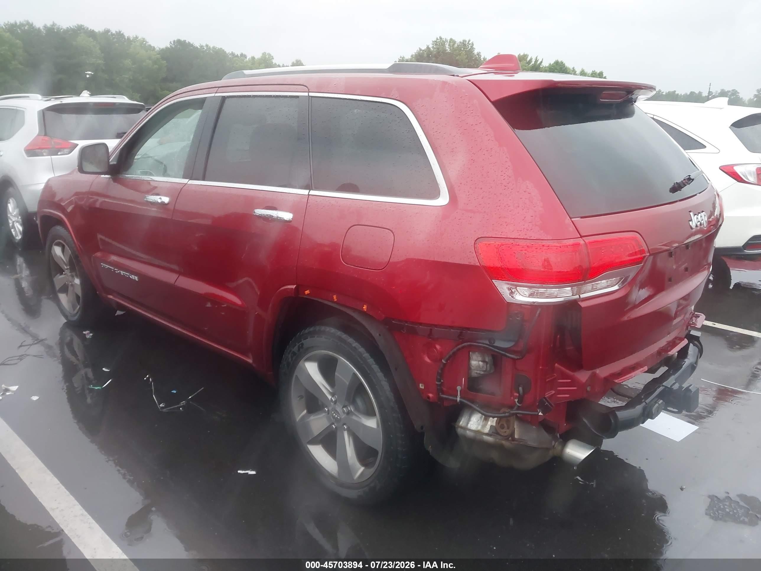 2014 Jeep Grand Cherokee Overland Red vin: 1C4RJECG2EC216853