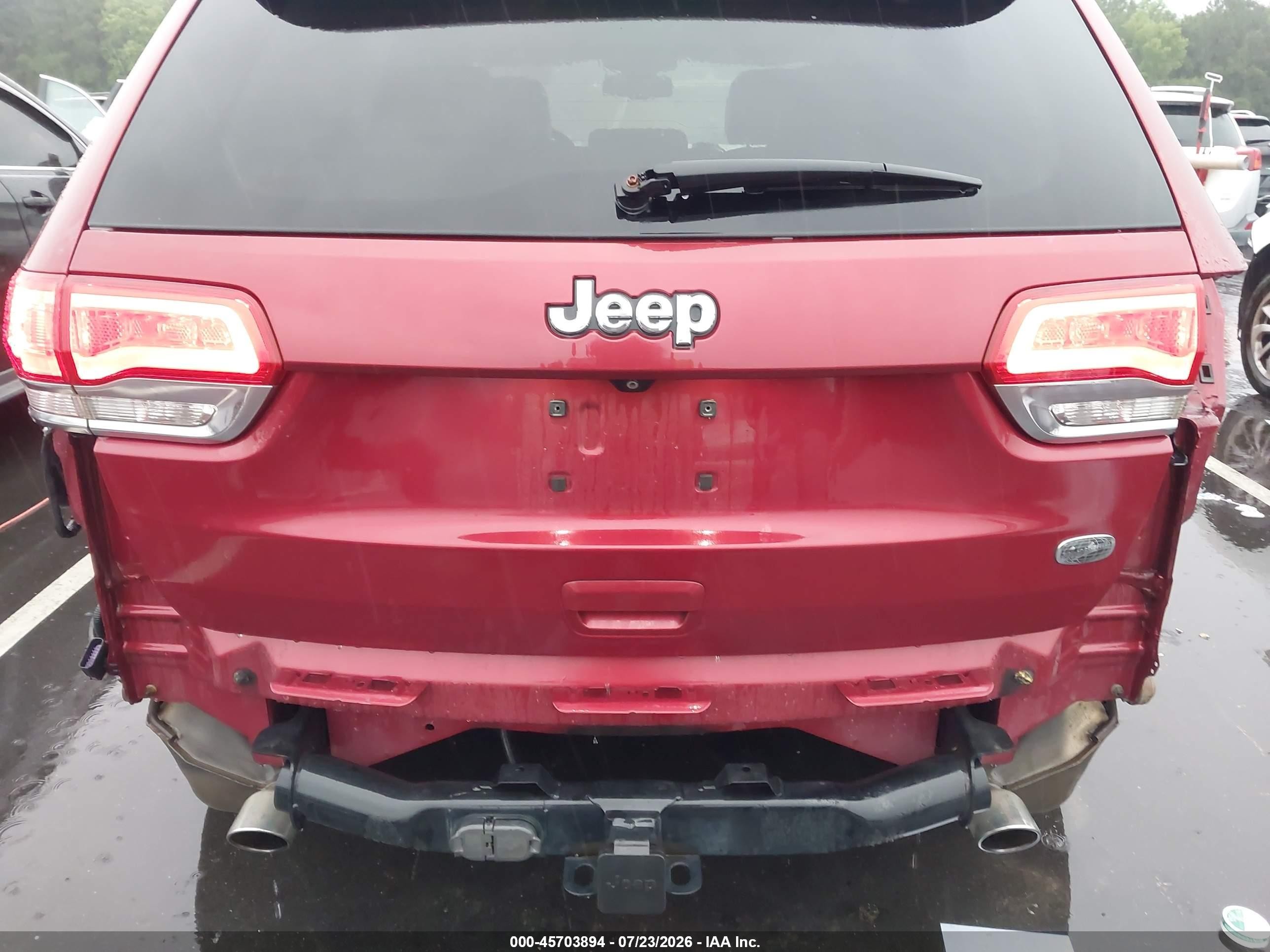 2014 Jeep Grand Cherokee Overland Red vin: 1C4RJECG2EC216853