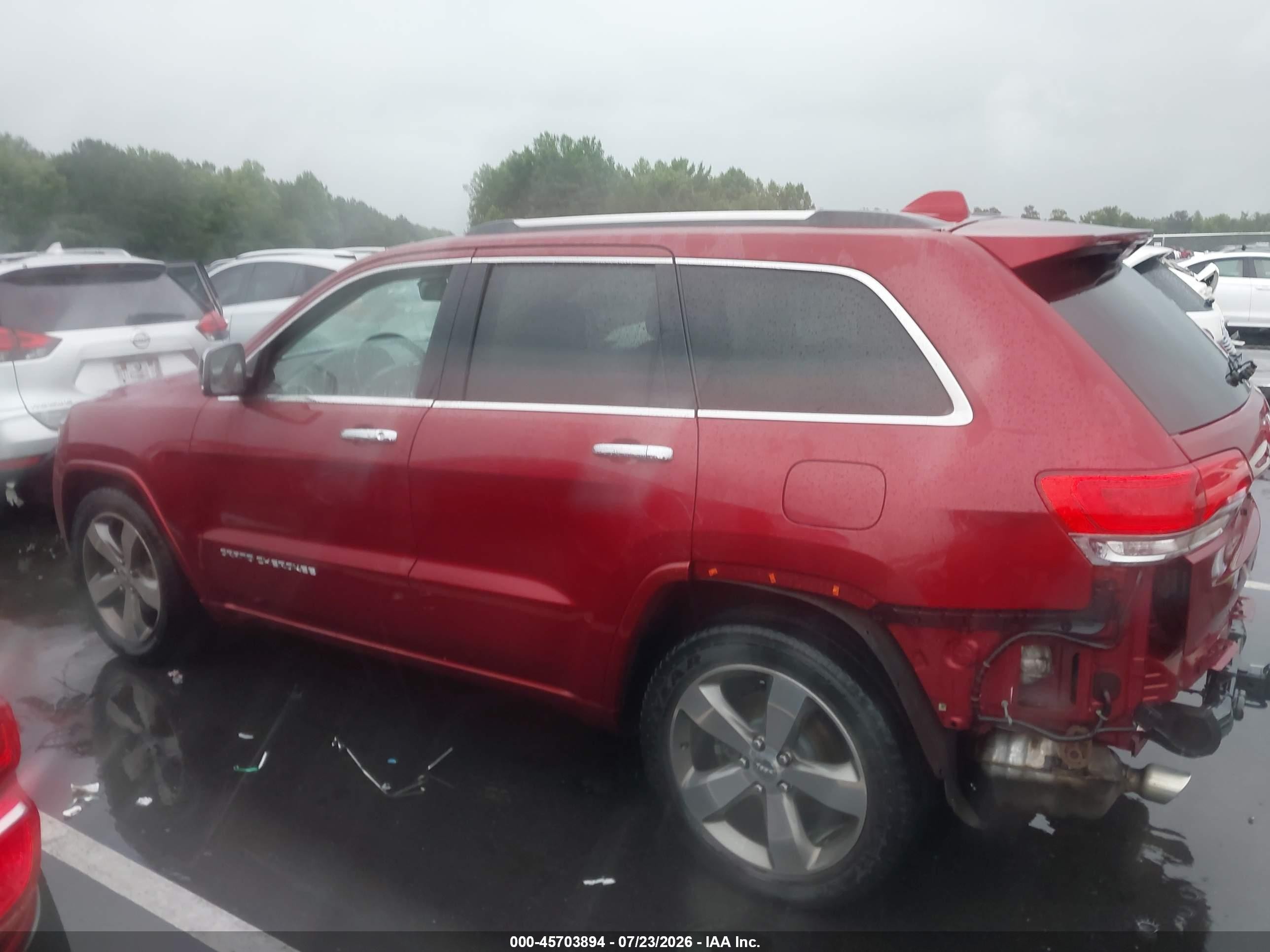 2014 Jeep Grand Cherokee Overland Red vin: 1C4RJECG2EC216853