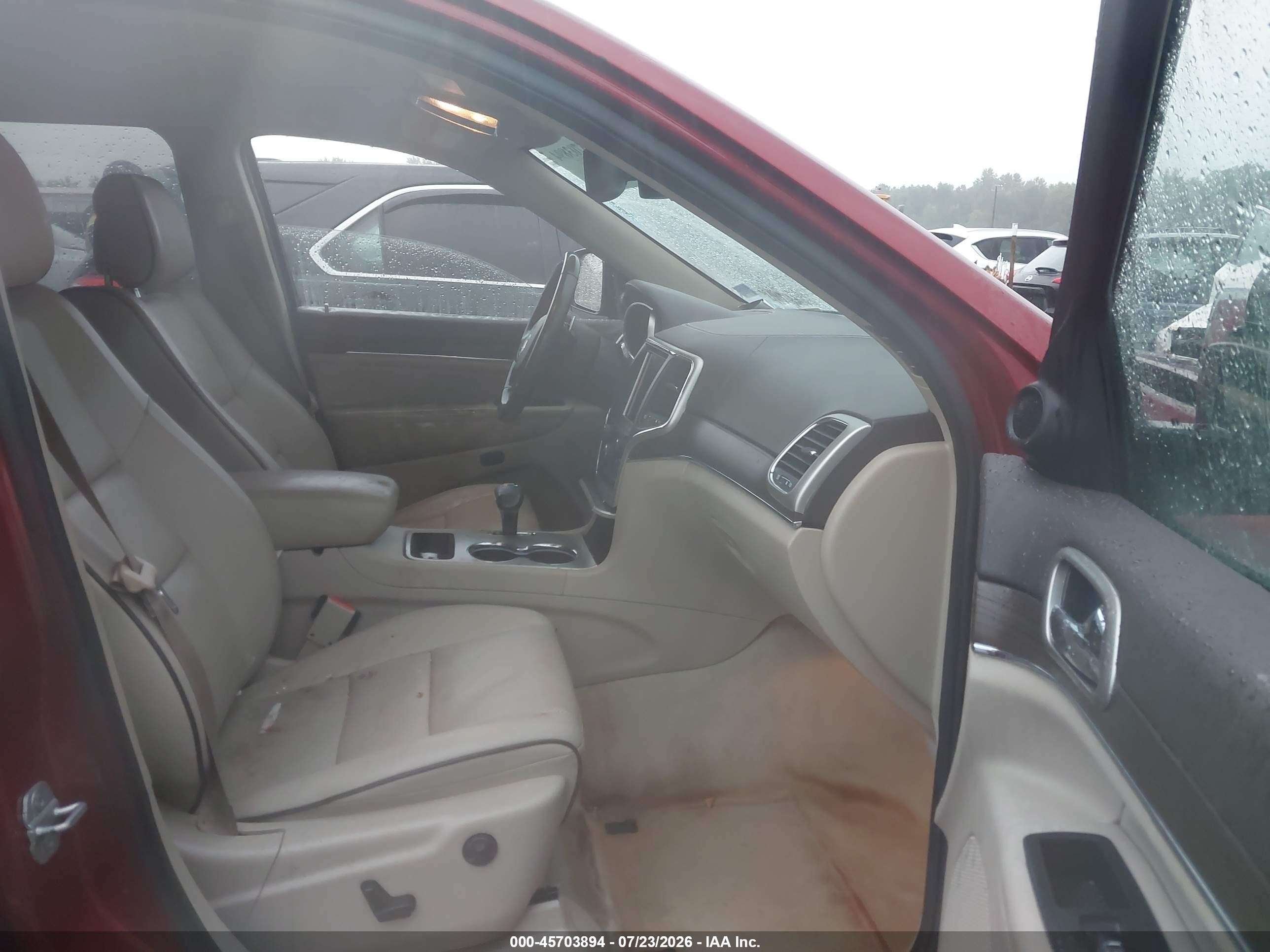2014 Jeep Grand Cherokee Overland Red vin: 1C4RJECG2EC216853