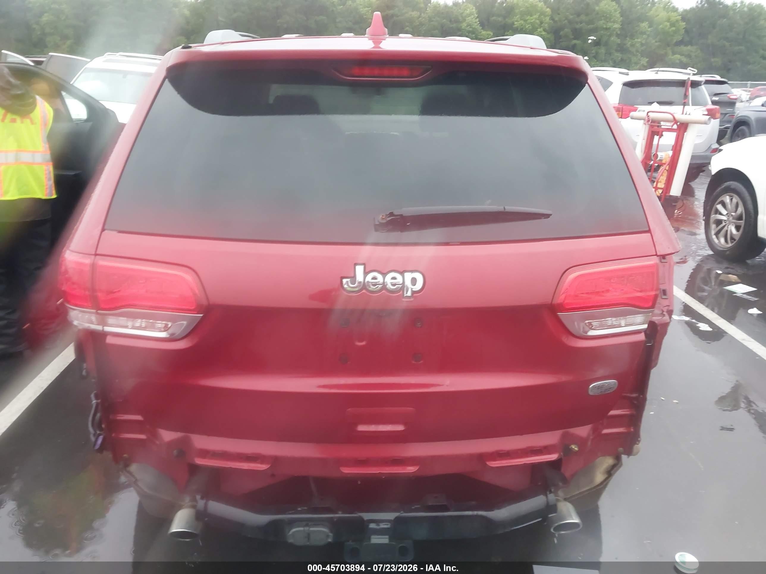 2014 Jeep Grand Cherokee Overland Red vin: 1C4RJECG2EC216853