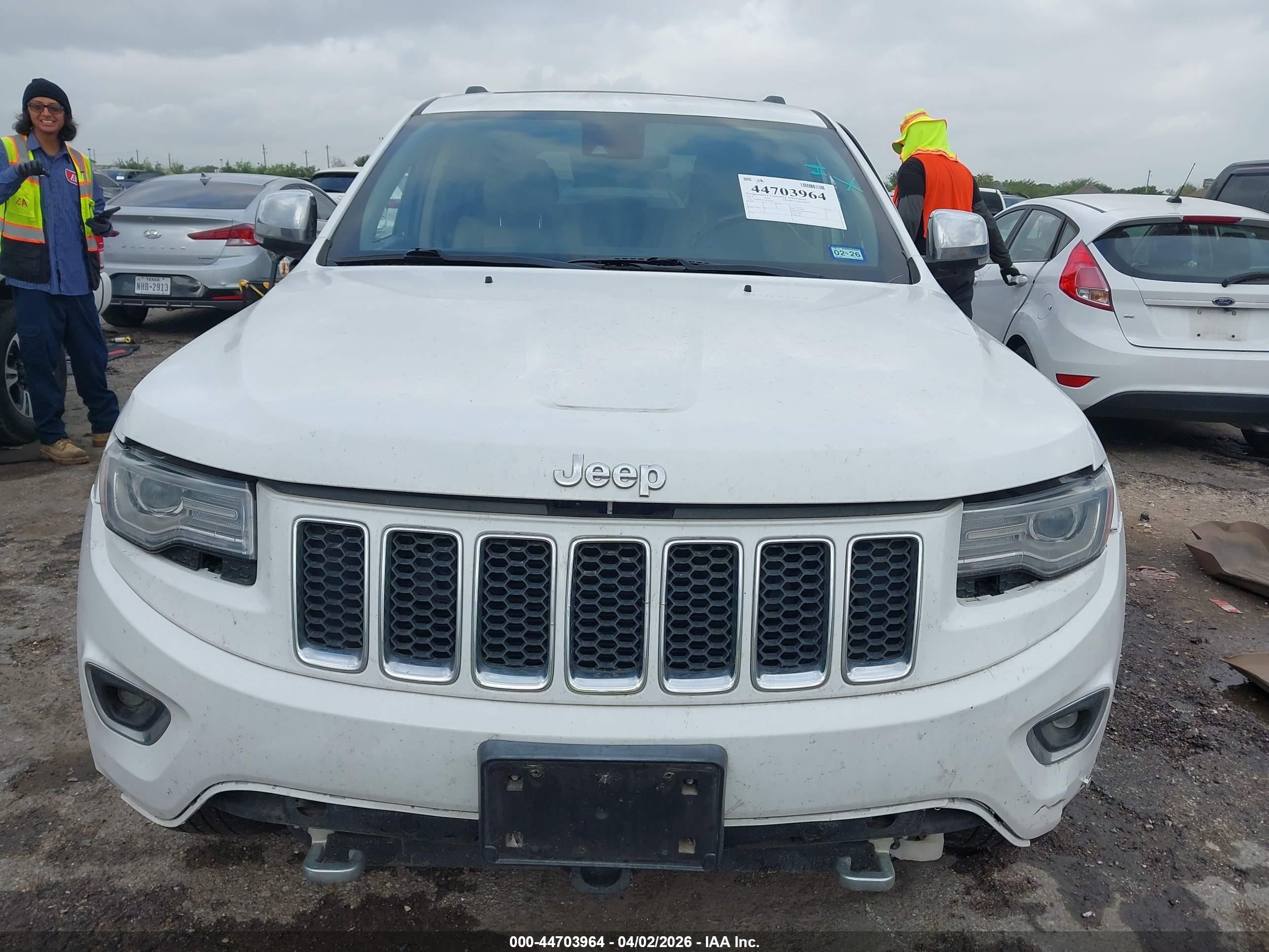 2014 Jeep Grand Cherokee Overland Белый vin: 1C4RJECG2EC245852
