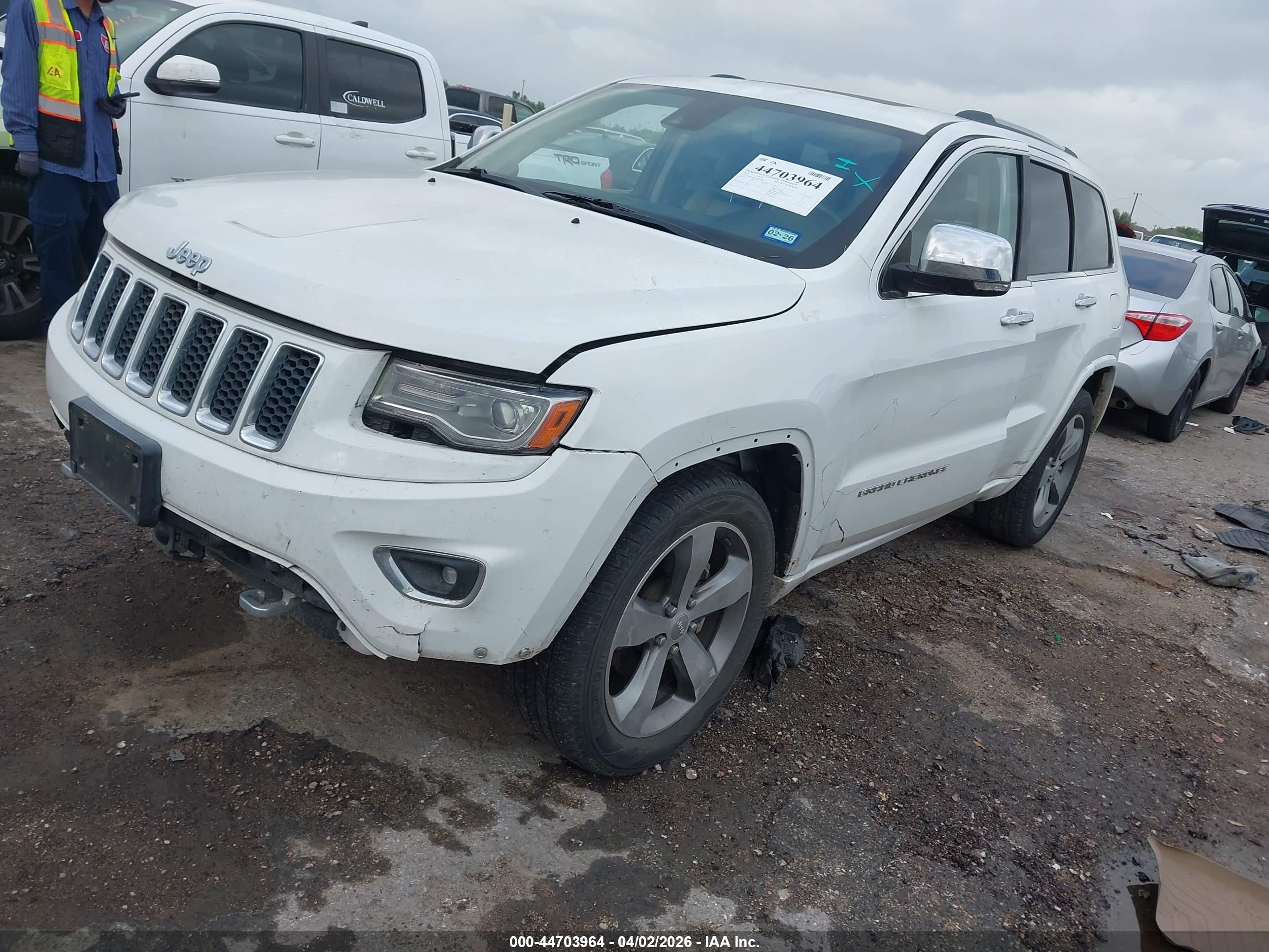 2014 Jeep Grand Cherokee Overland Белый vin: 1C4RJECG2EC245852