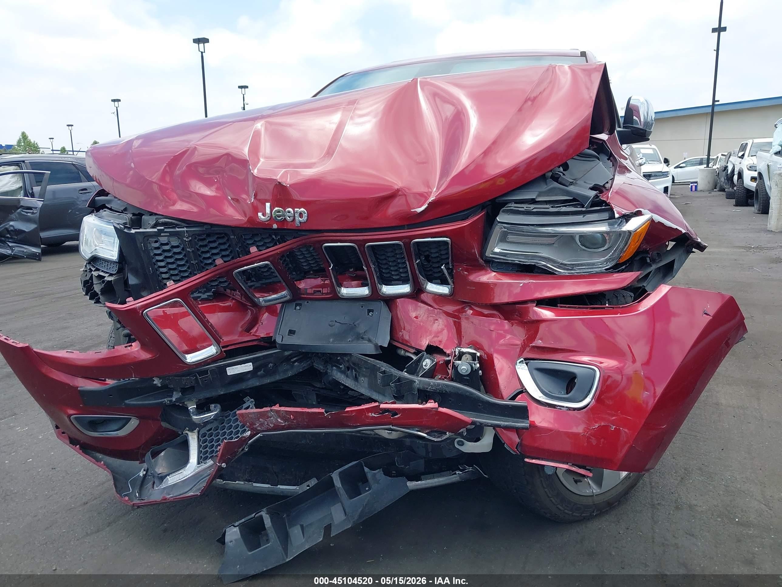 2015 Jeep Grand Cherokee Overland Red vin: 1C4RJECG2FC113403