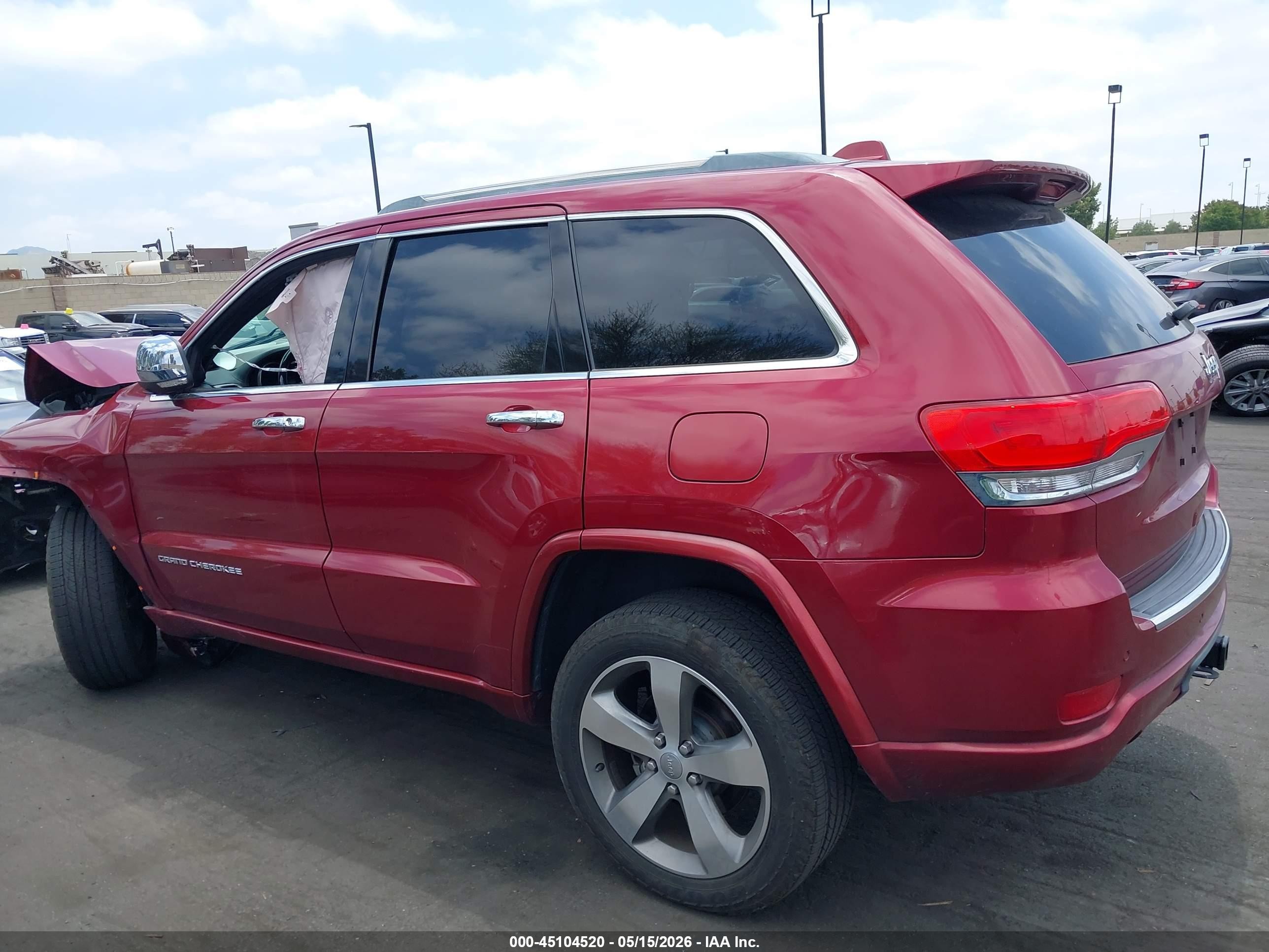 2015 Jeep Grand Cherokee Overland Red vin: 1C4RJECG2FC113403