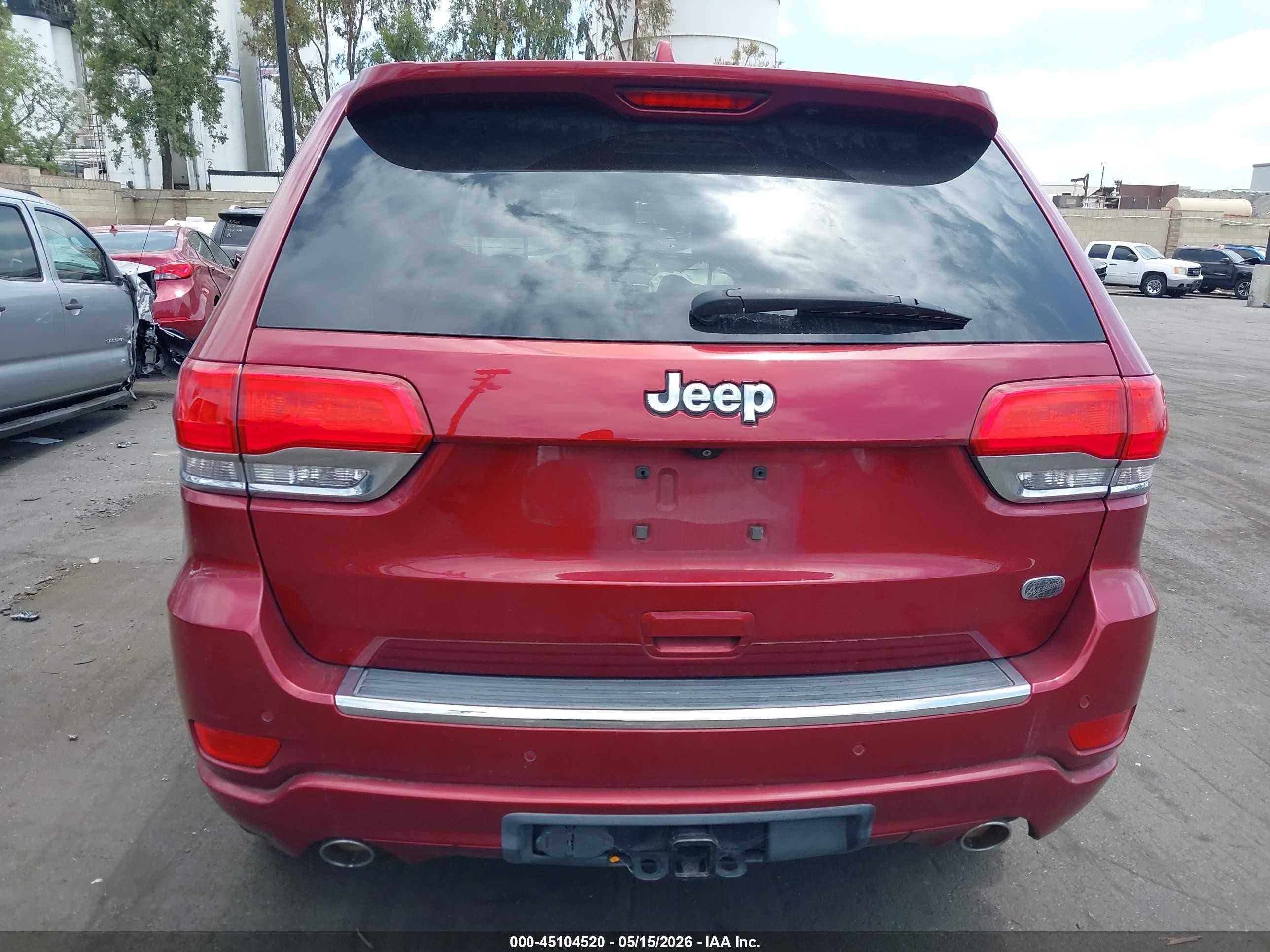 2015 Jeep Grand Cherokee Overland Red vin: 1C4RJECG2FC113403