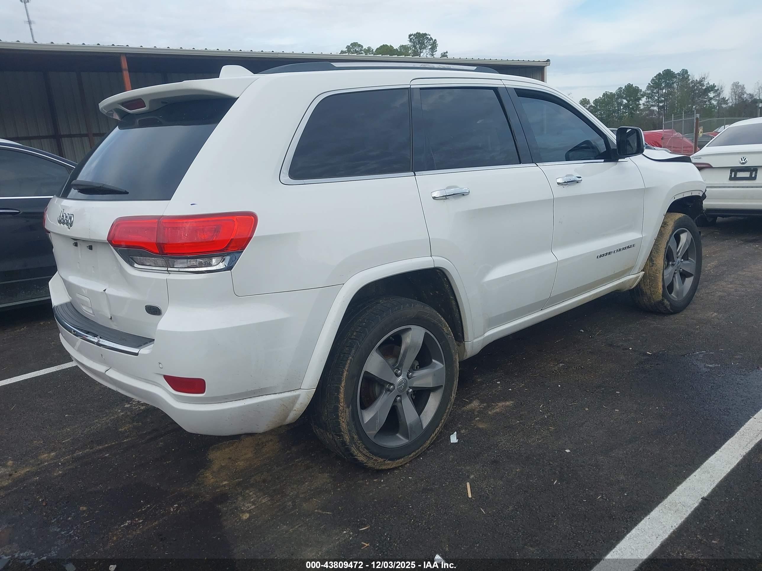 2015 Jeep Grand Cherokee Overland White vin: 1C4RJECG2FC872357