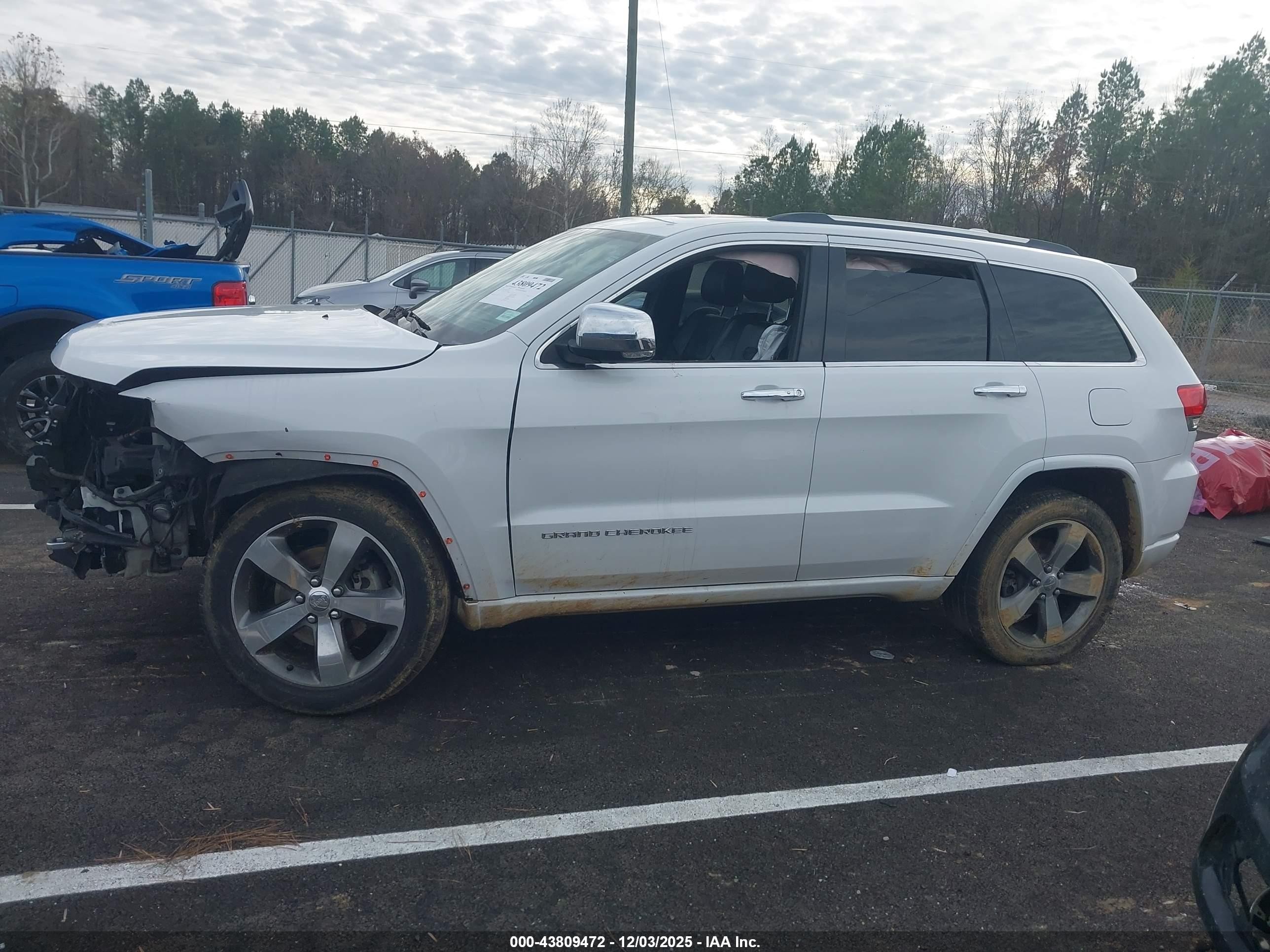 2015 Jeep Grand Cherokee Overland White vin: 1C4RJECG2FC872357
