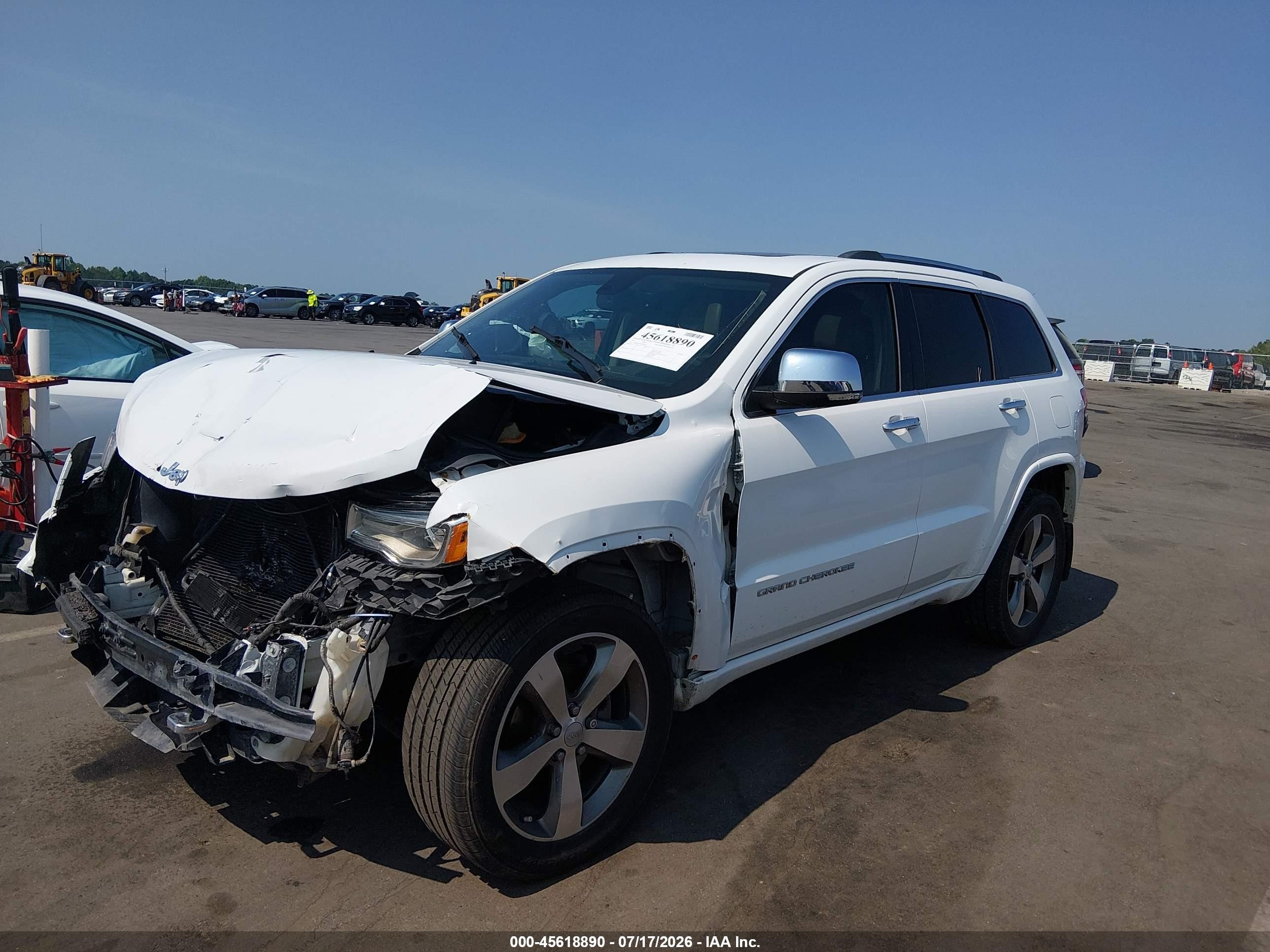 2015 Jeep Grand Cherokee Overland White vin: 1C4RJECG2FC883262