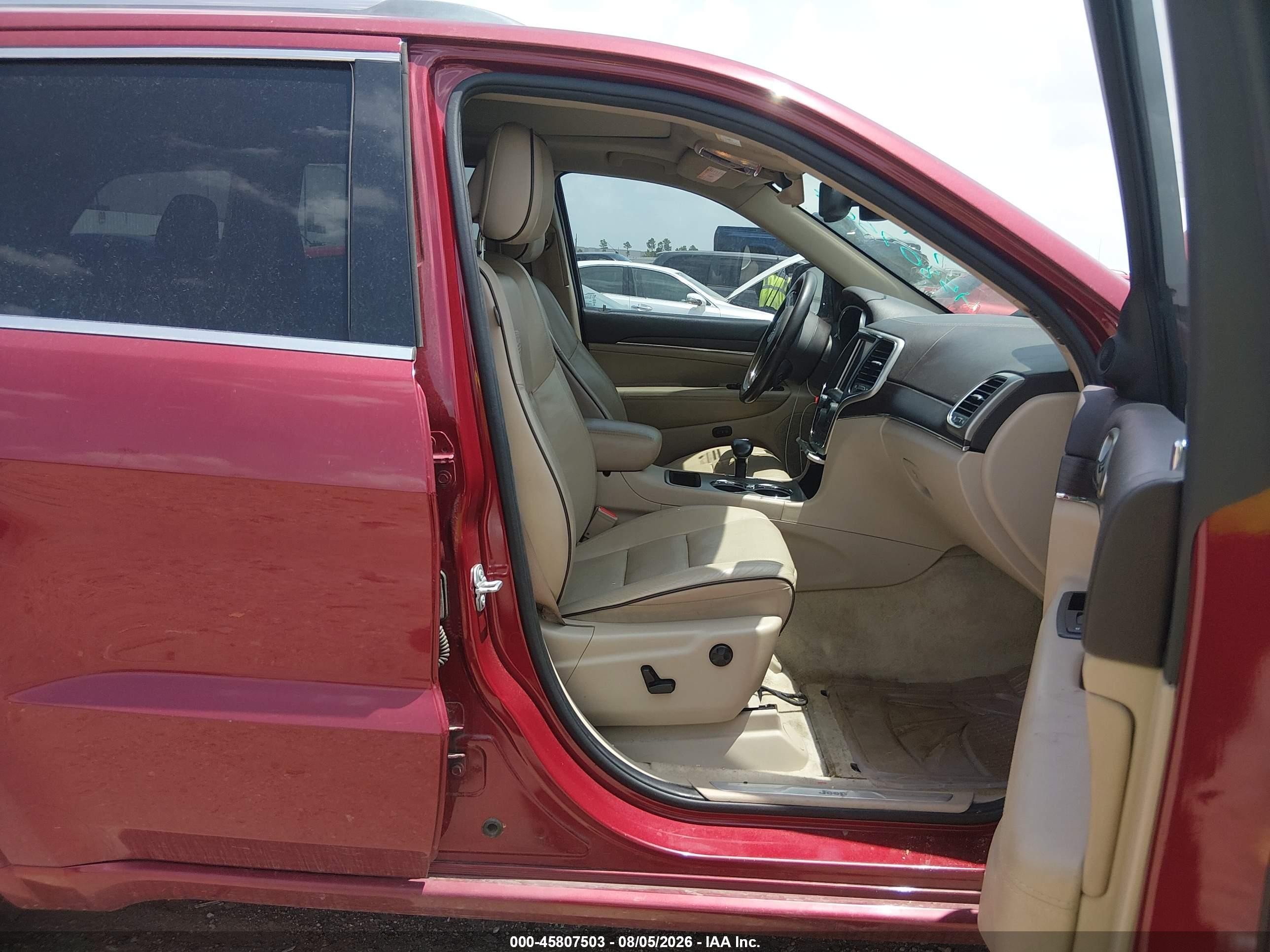 2015 Jeep Grand Cherokee Overland Red vin: 1C4RJECG3FC823099