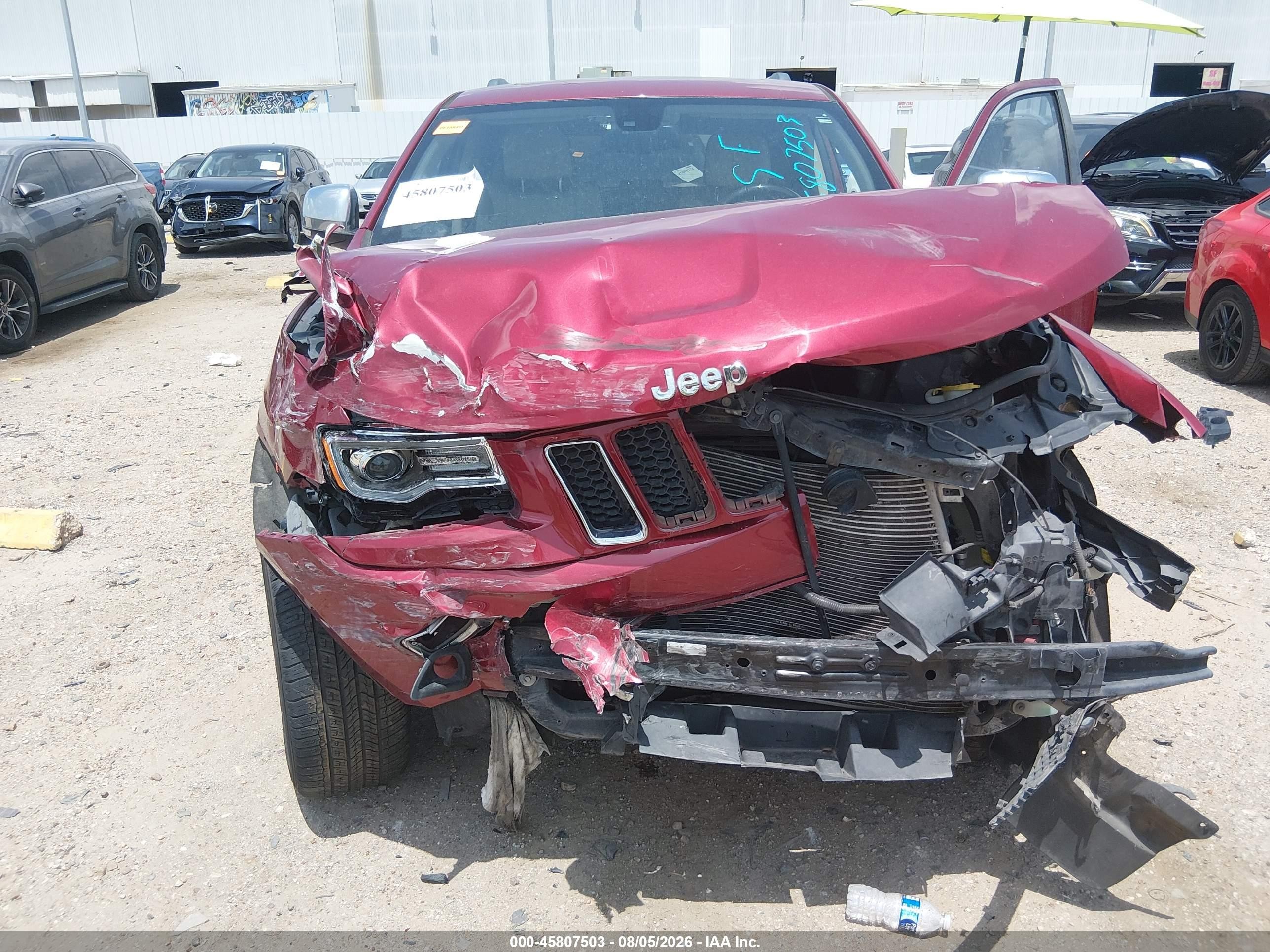 2015 Jeep Grand Cherokee Overland Red vin: 1C4RJECG3FC823099