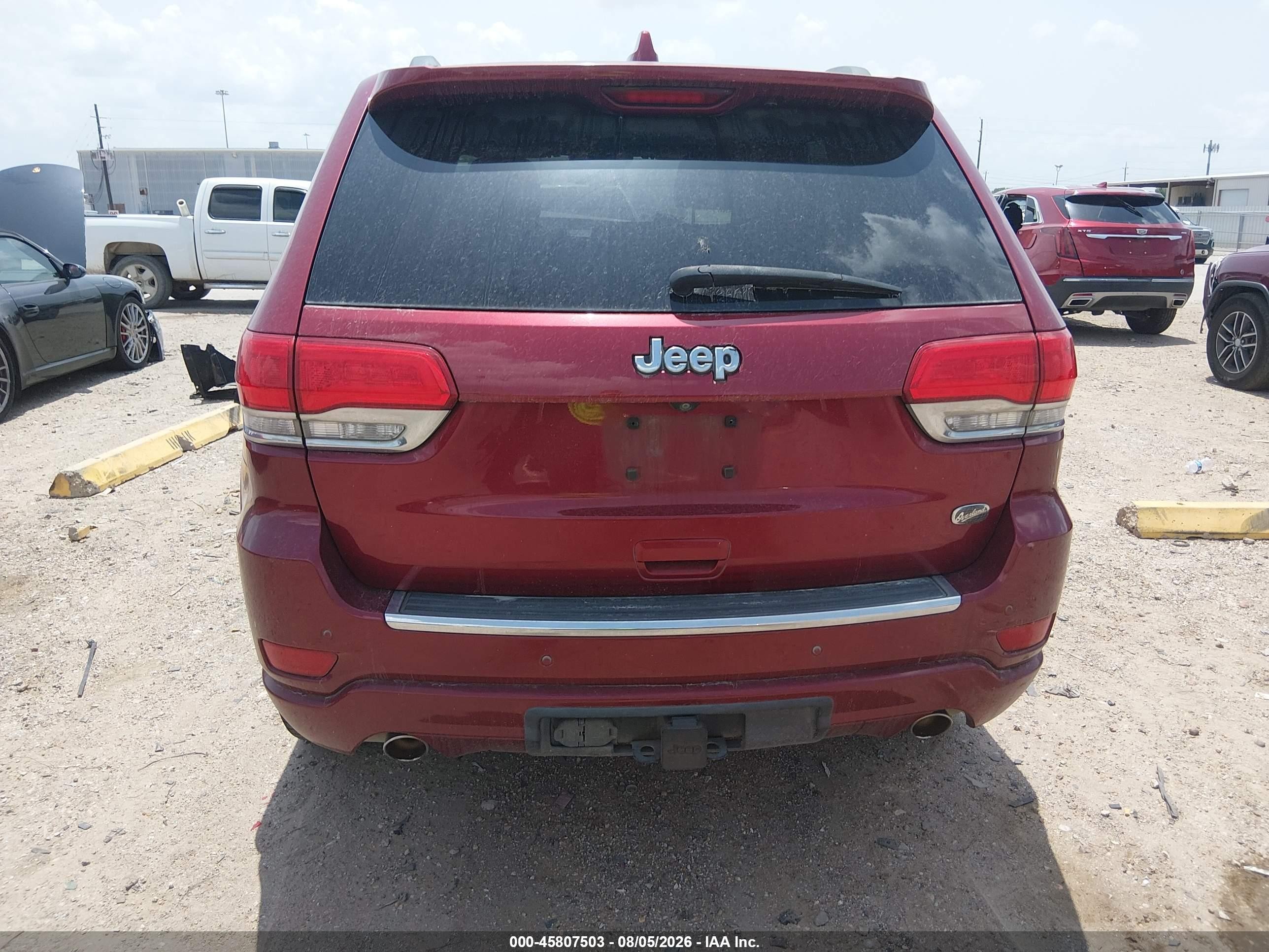 2015 Jeep Grand Cherokee Overland Red vin: 1C4RJECG3FC823099