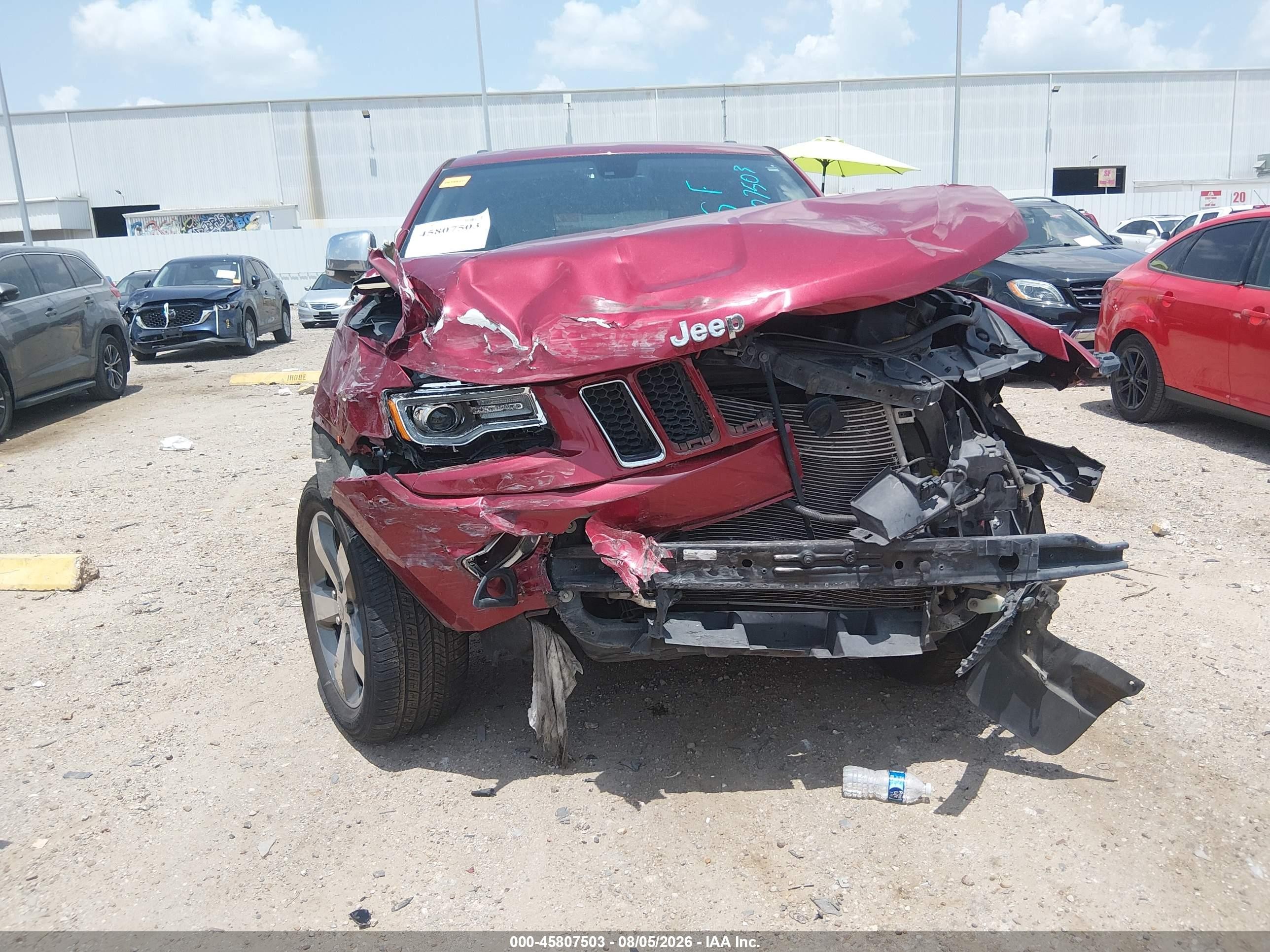 2015 Jeep Grand Cherokee Overland Red vin: 1C4RJECG3FC823099