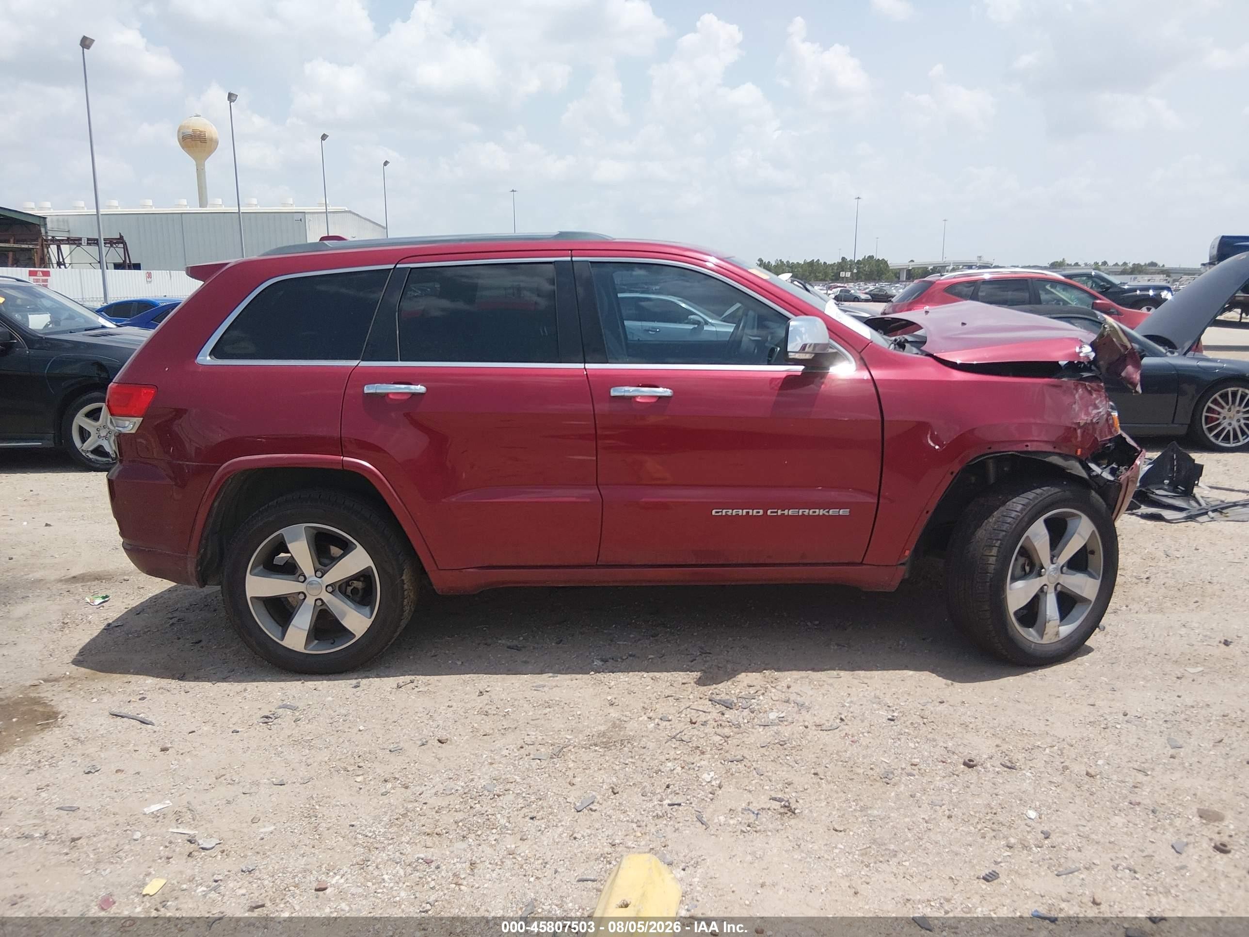 2015 Jeep Grand Cherokee Overland Red vin: 1C4RJECG3FC823099