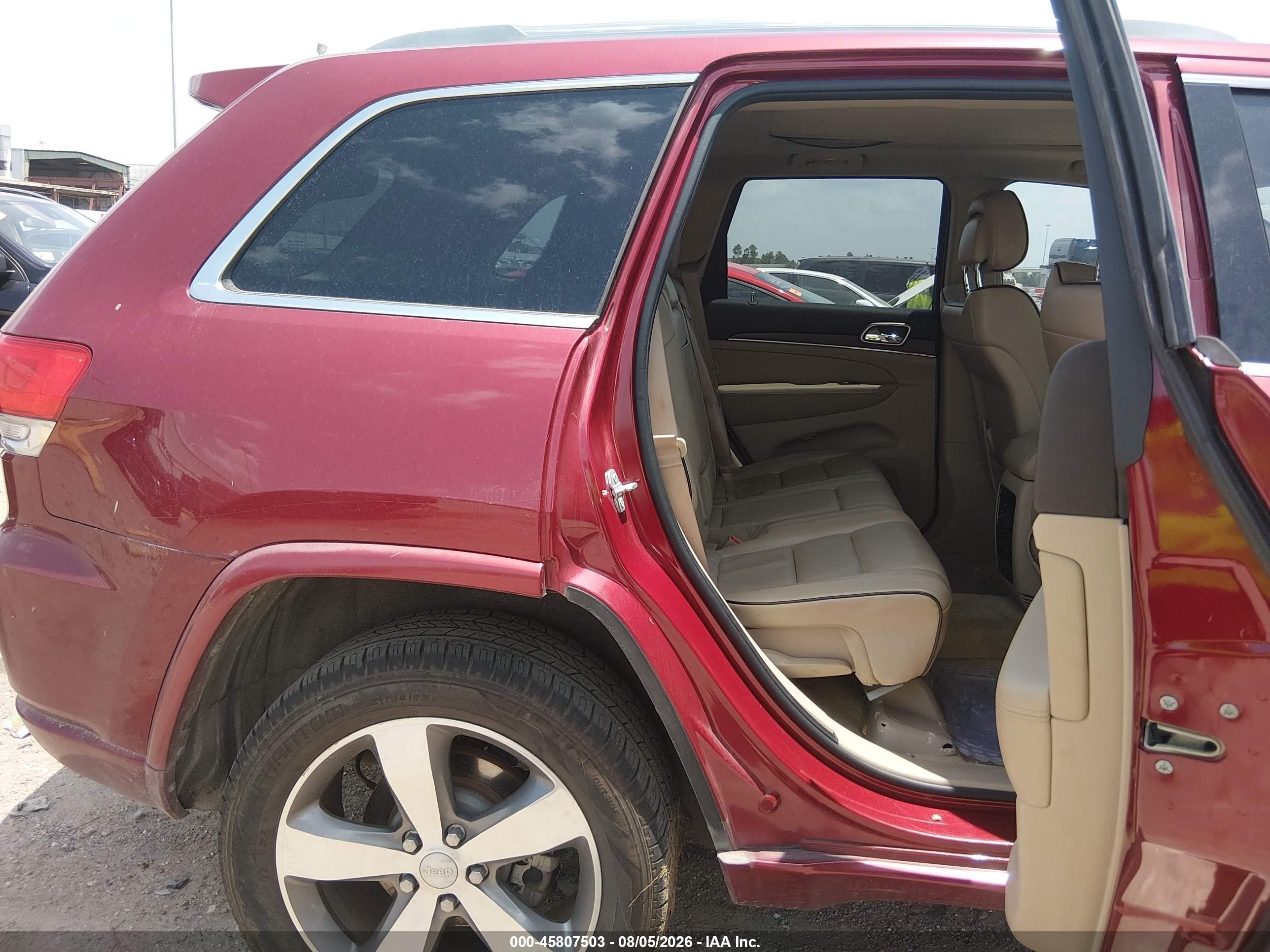 2015 Jeep Grand Cherokee Overland Red vin: 1C4RJECG3FC823099